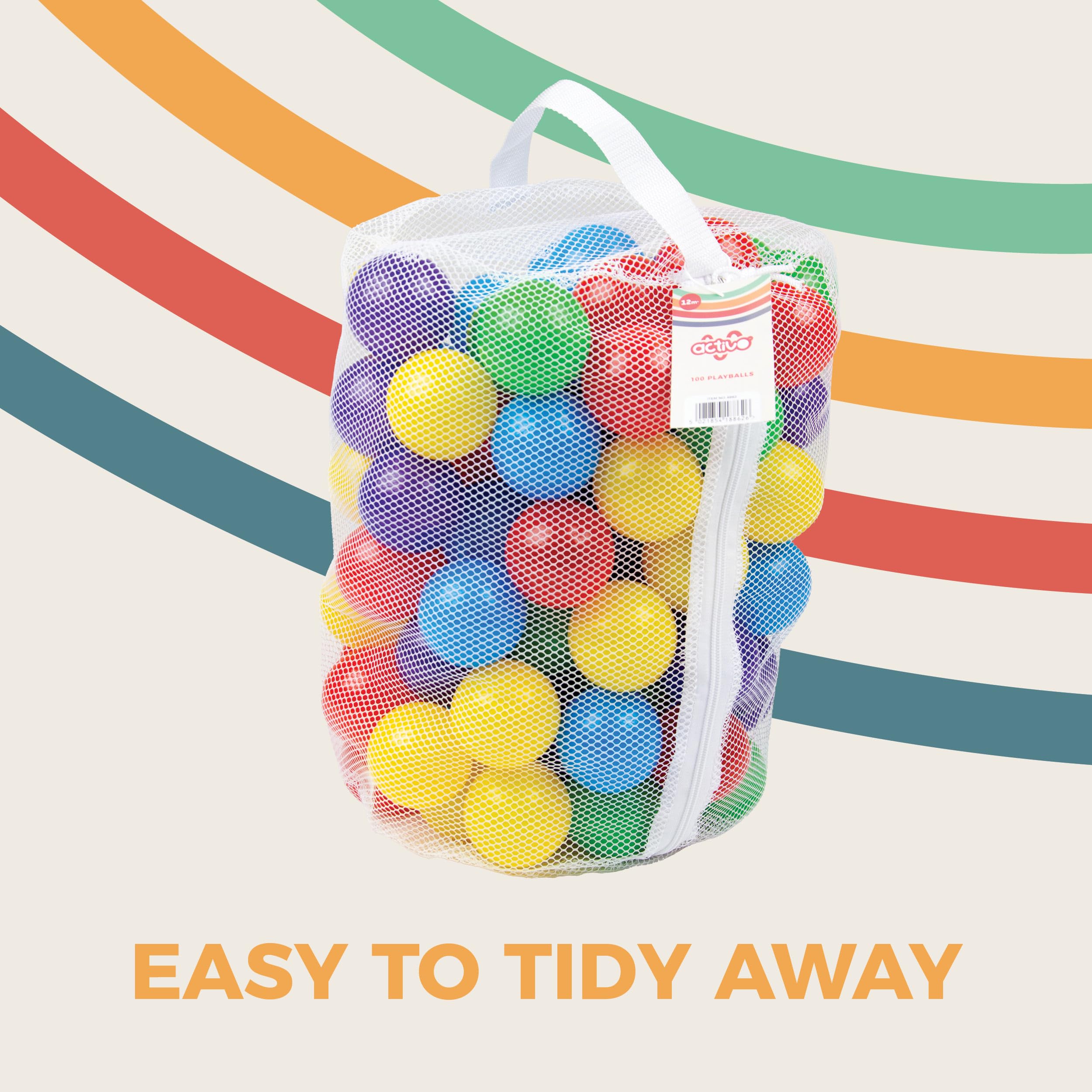 Mookie Activo 100 Play Balls – 100 Multi Coloured 5cm Plastic Ball Pit Balls for Toddlers 3