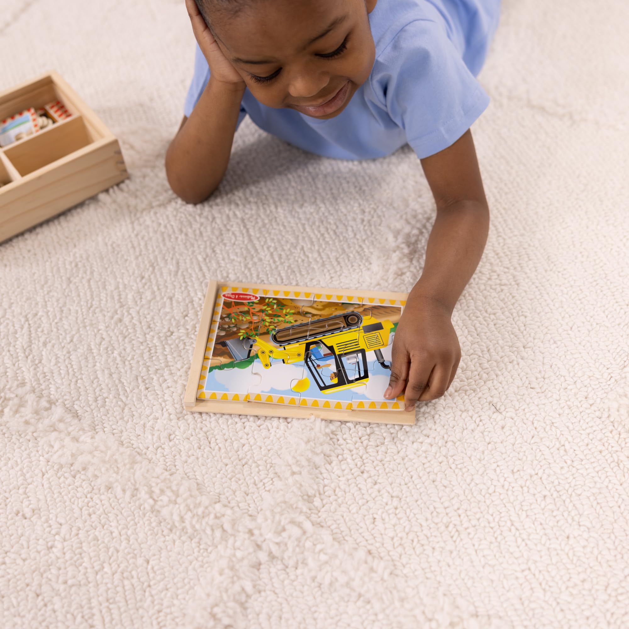 Melissa & Doug Construction Vehicles 4-in-1 Wooden Jigsaw Puzzles Set | 4 x 12 Pieces | Ages 3-6 6