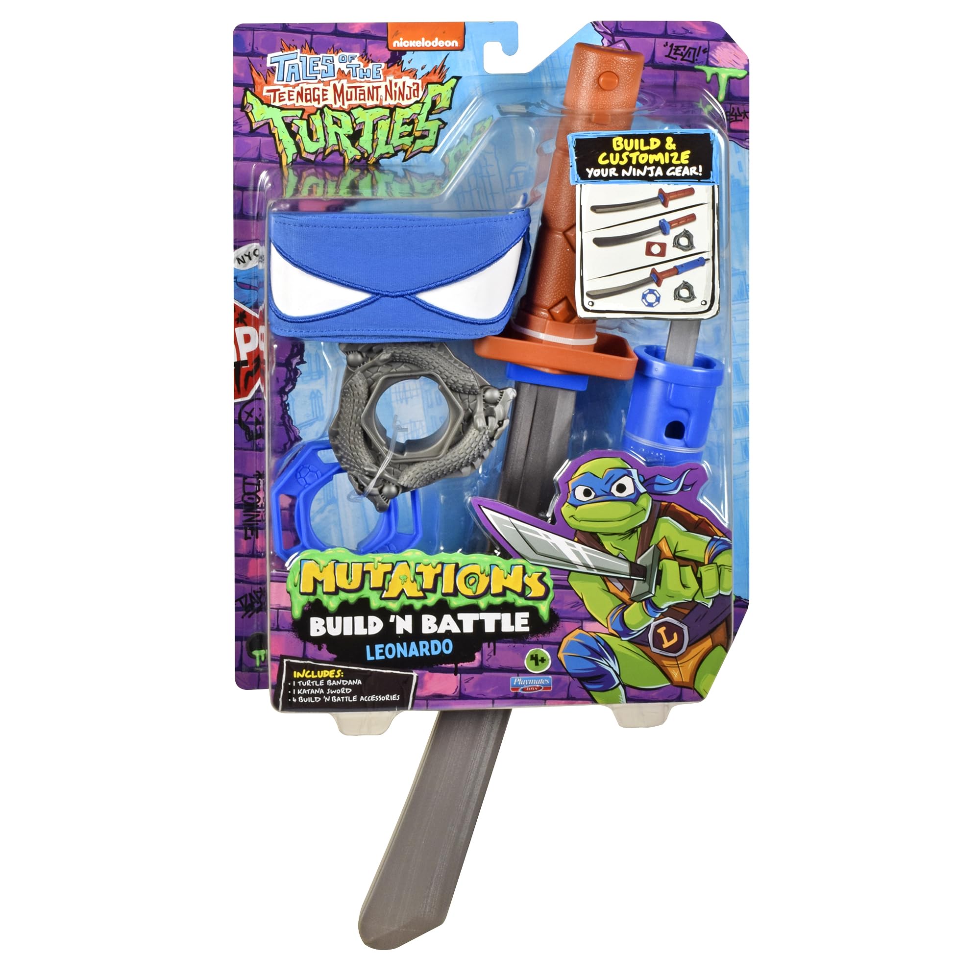 Teenage Mutant Ninja Turtles Build N Battle Leonardo Katana Sword Roleplay Set | Ages 4+