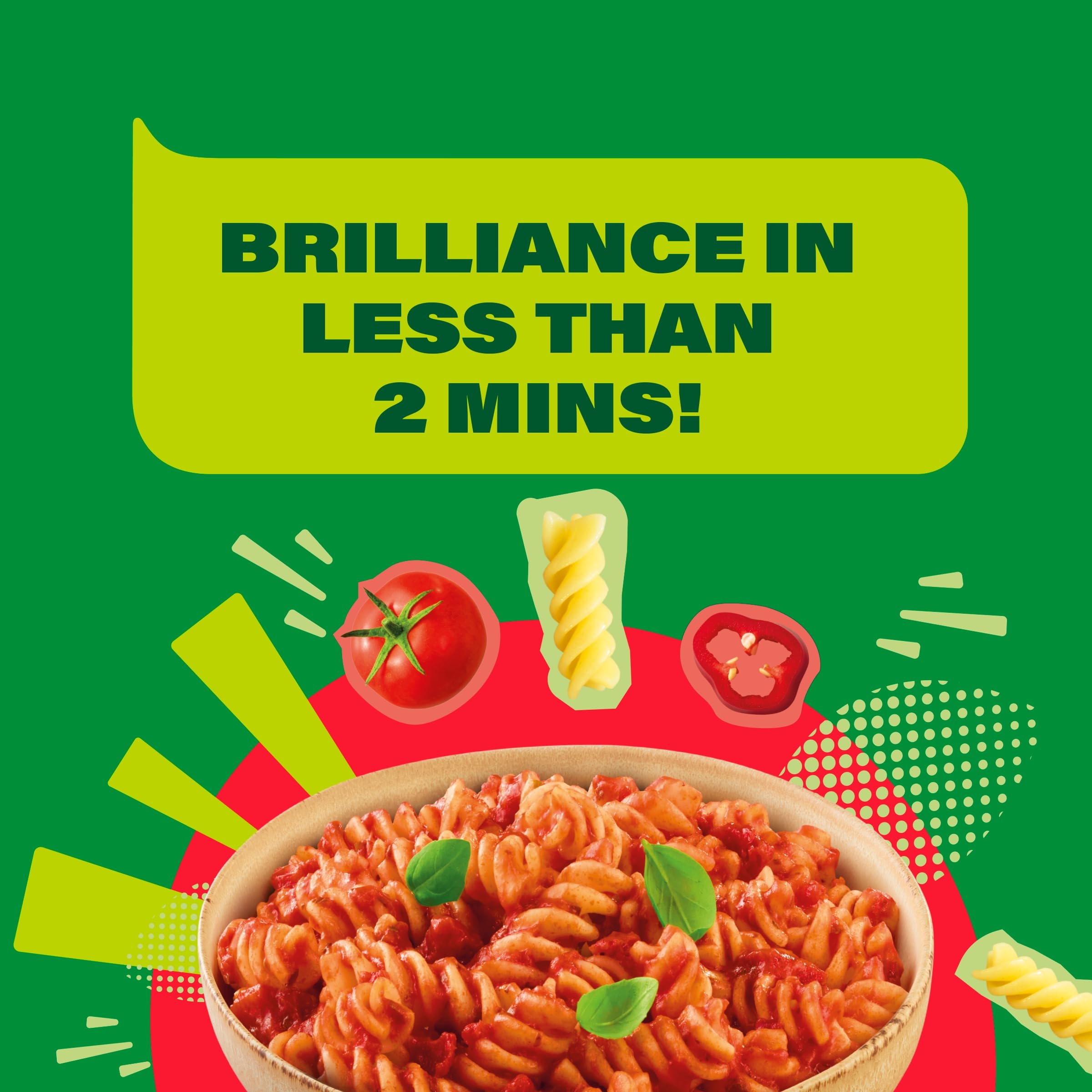 Dolmio Pasta Pronto Tomato and Chilli Microwave Fusilli with Sauce – 6 x 200g Pouches