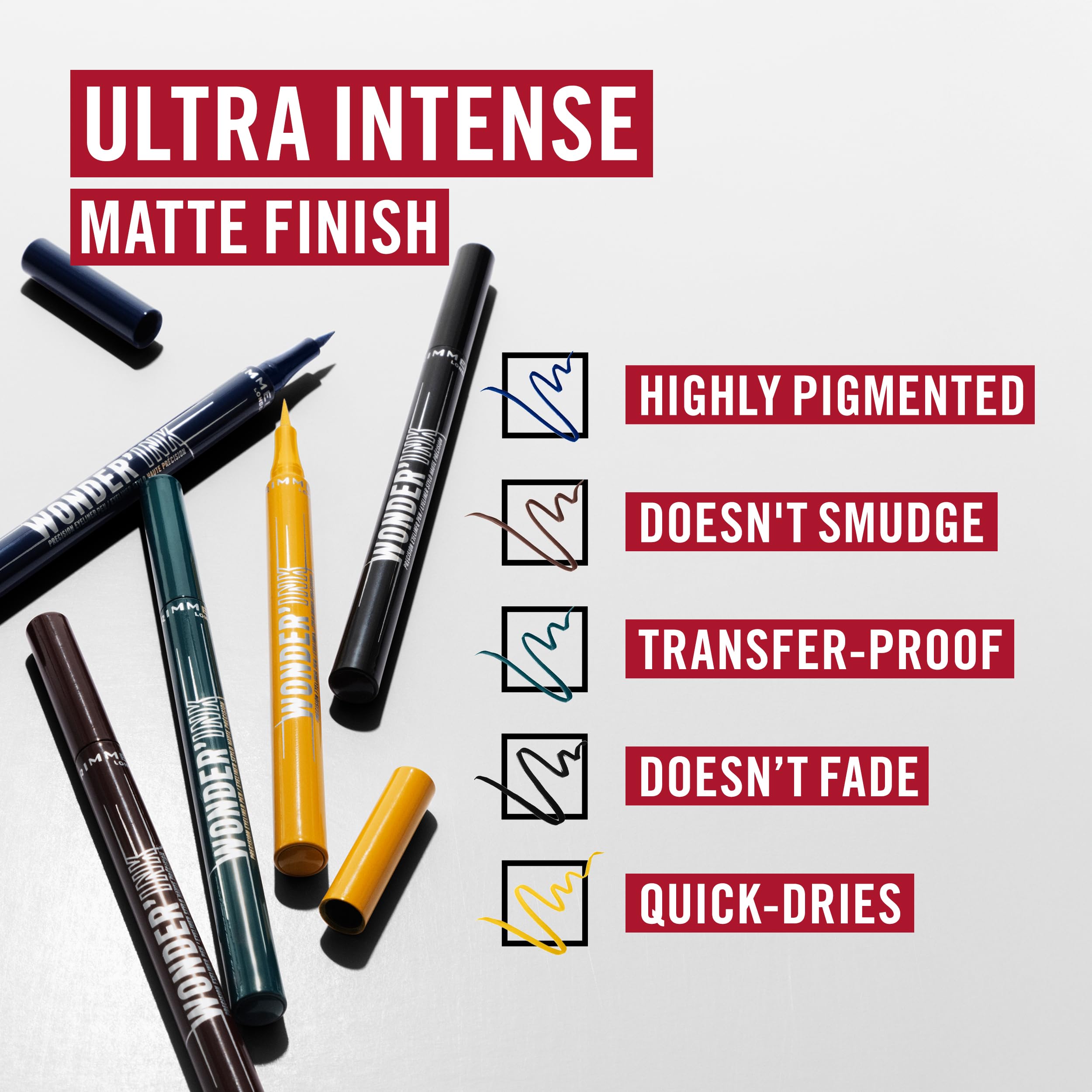 Rimmel Wonder"Ink Precision Liquid Eyeliner Pen (7g) - 004 Velvet Ivy, Waterproof Vegan Formula 3