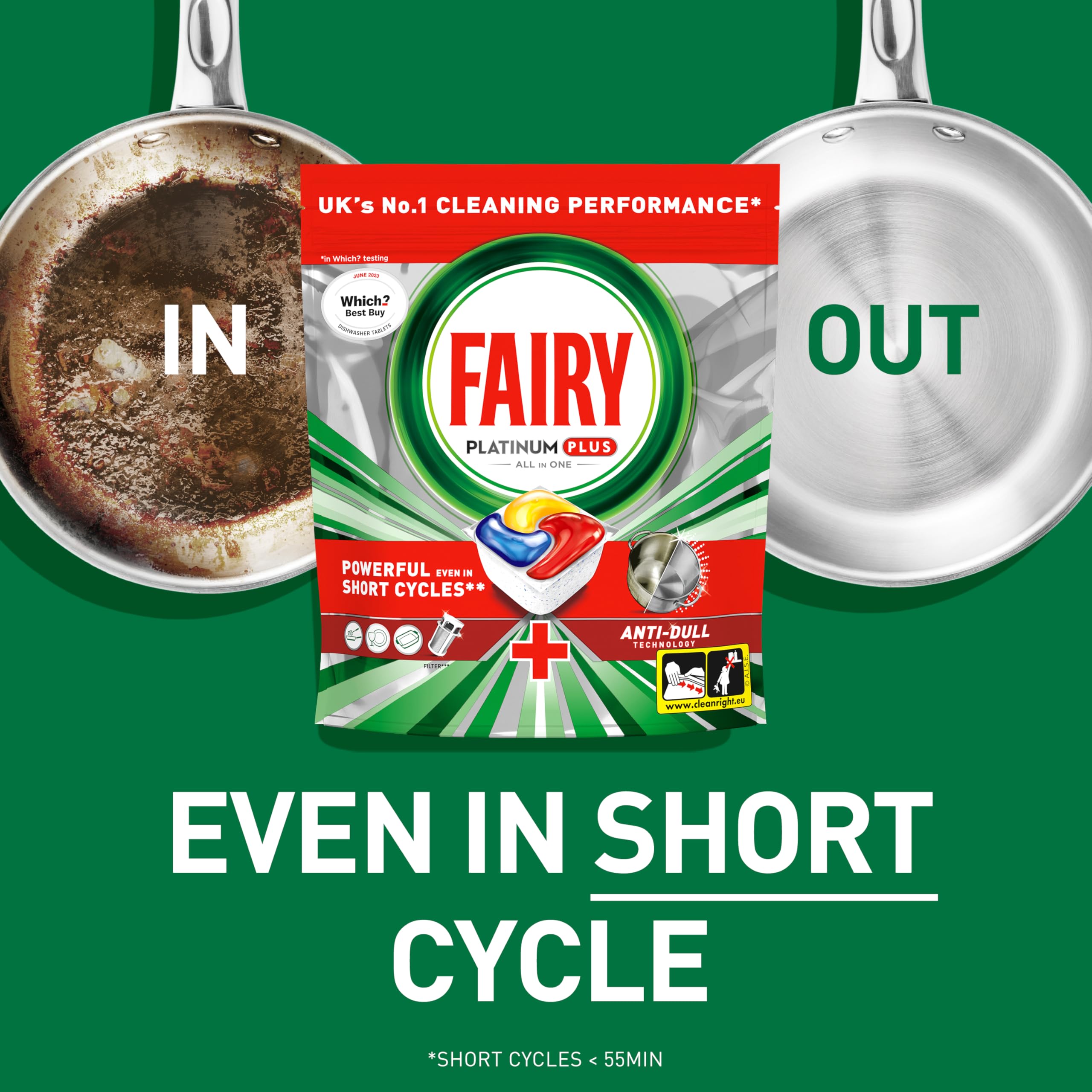 Fairy Platinum Plus All In One Dishwasher Tablets, Lemon, 88 Tablets 4