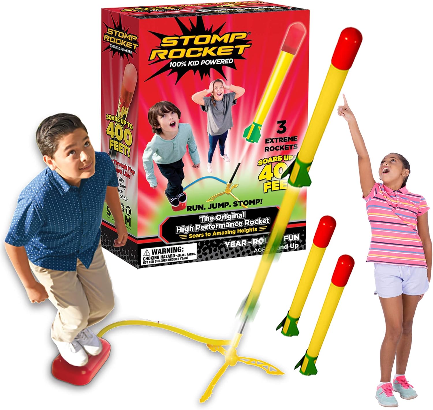 Stomp Rocket Super High Performance Stomp Kit - Launch Rockets Up to 120m, Ages 9+
