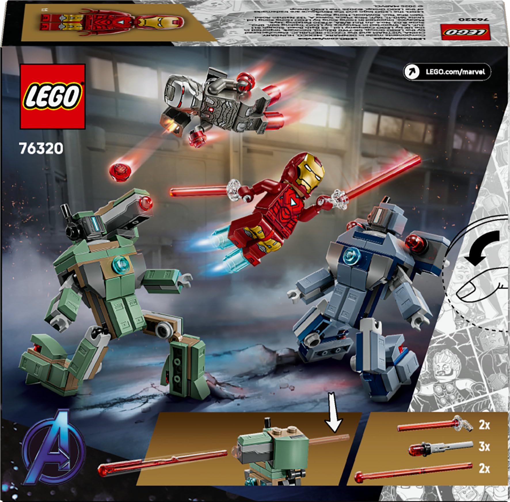 LEGO Marvel Iron Man & War Machine vs. Hammer Drones (76320) - Building Set 10
