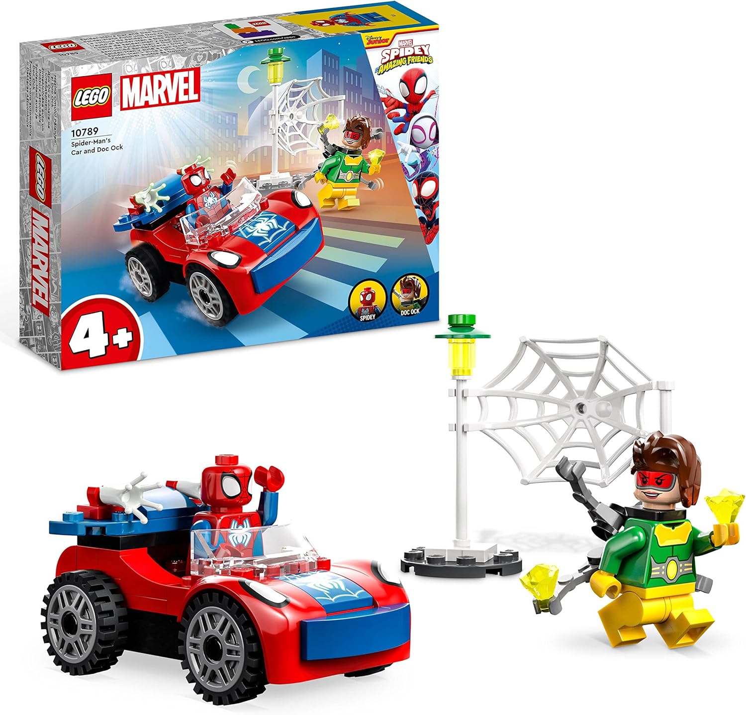 LEGO 10789 Marvel Spider-Man's Car and Doc Ock Playset - Building Toy for Kids 4+