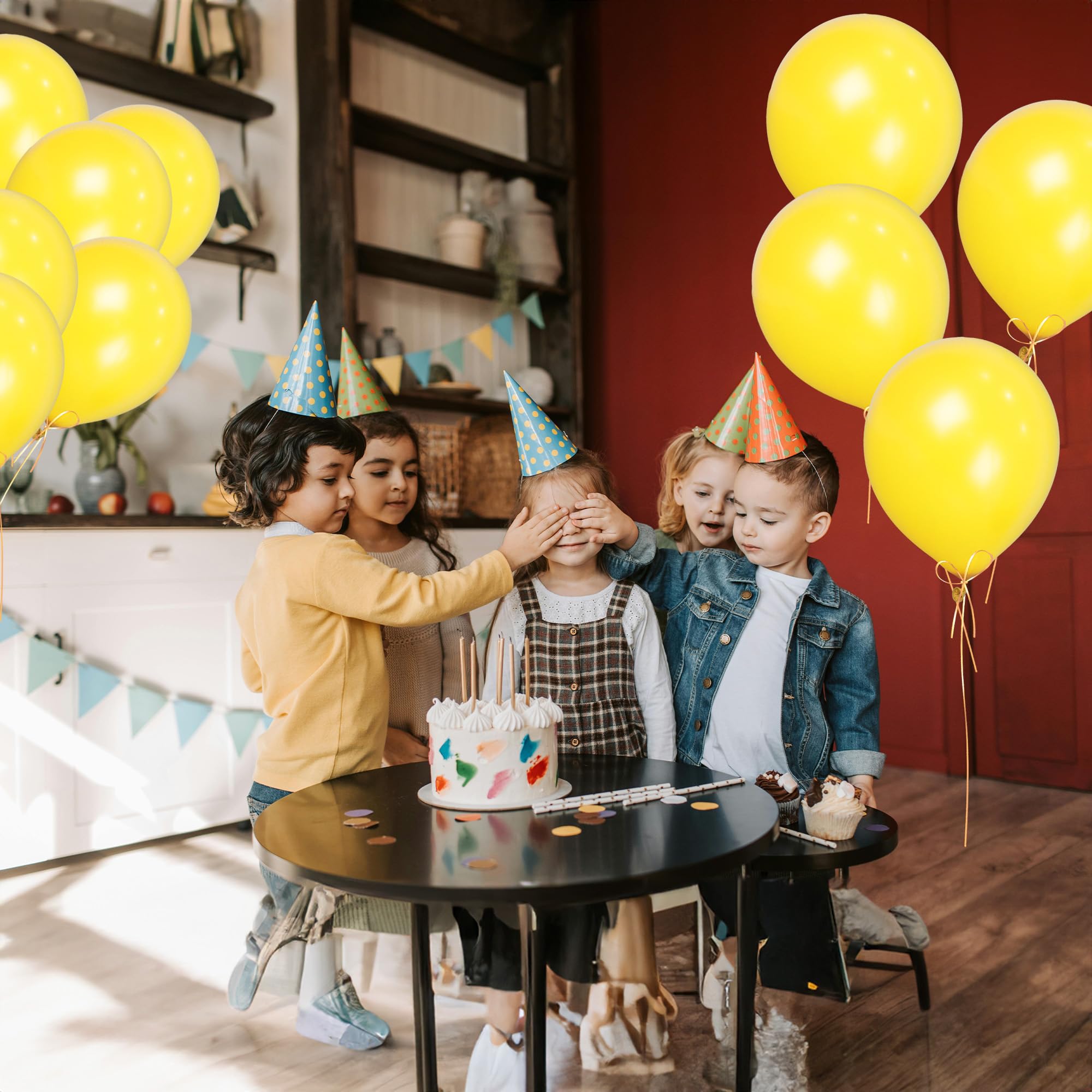 SHATCHI - Yellow Balloons 10 Pack, 12 Inch Thick Latex Biodegradable Helium Party Balloons 9