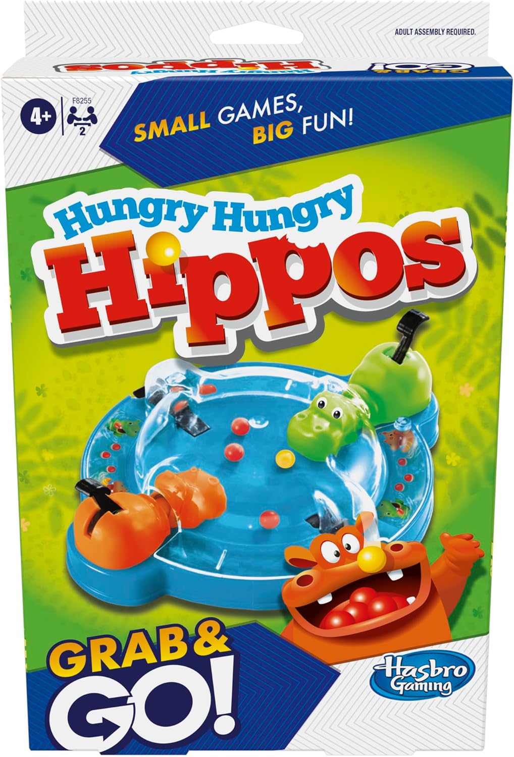 Hasbro Gaming Hungry Hungry Hippos Grab and Go Reisespiel für 2 Spieler
