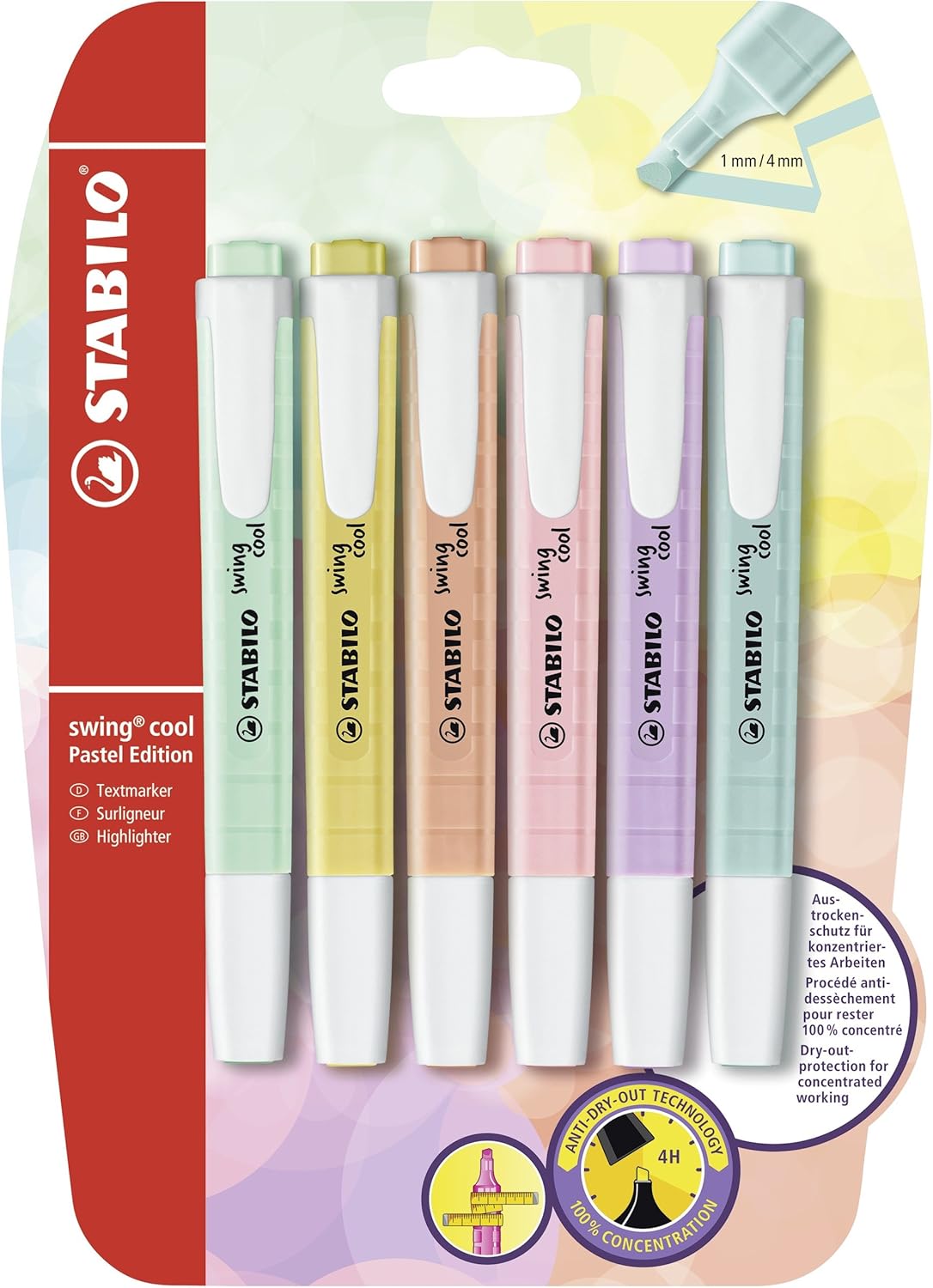 Highlighter - STABILO swing cool Pastel 6 Assorted Colours