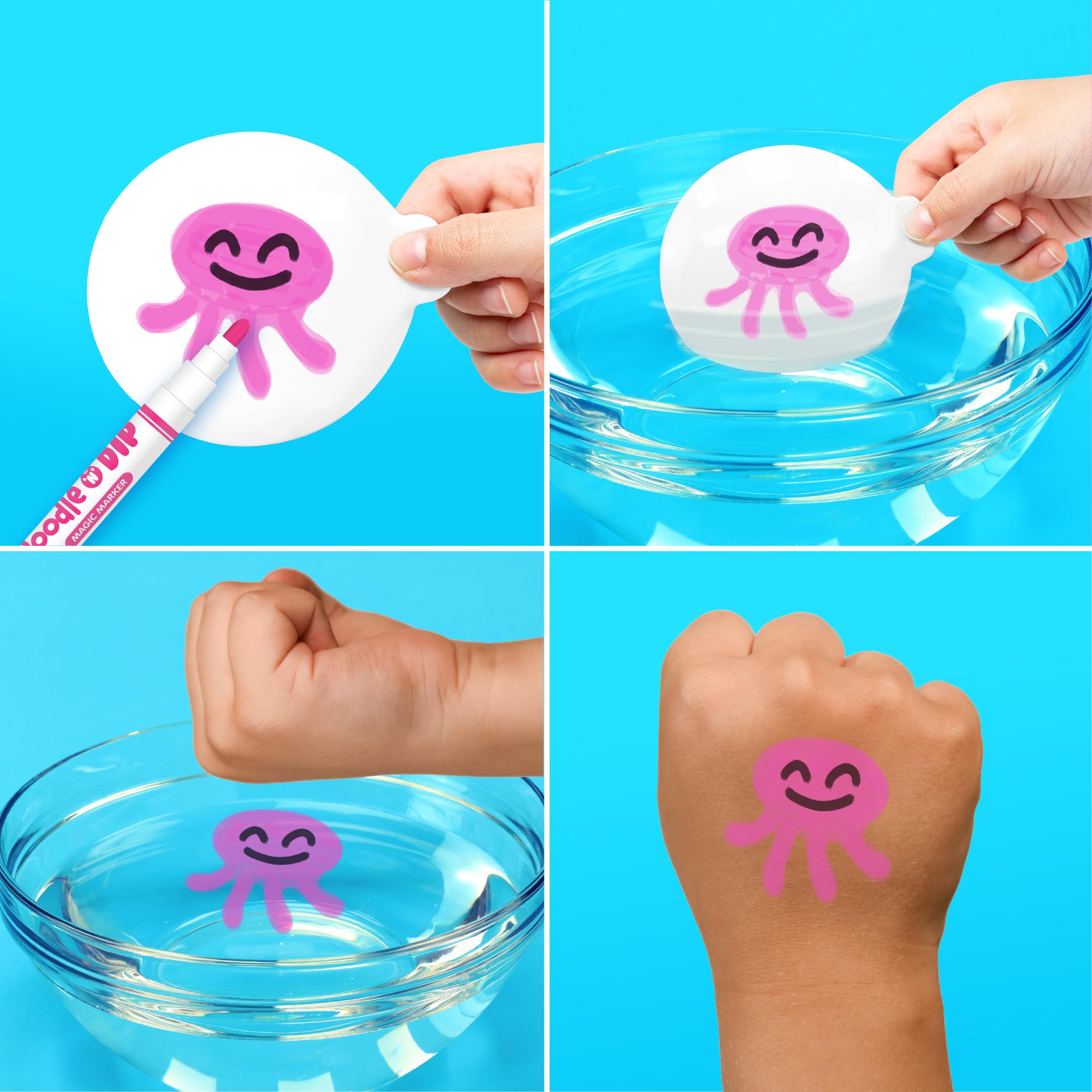 Doodle N Dip by Zimpli Kids - Draw, Dip & Create Floating Water Tattoos 4