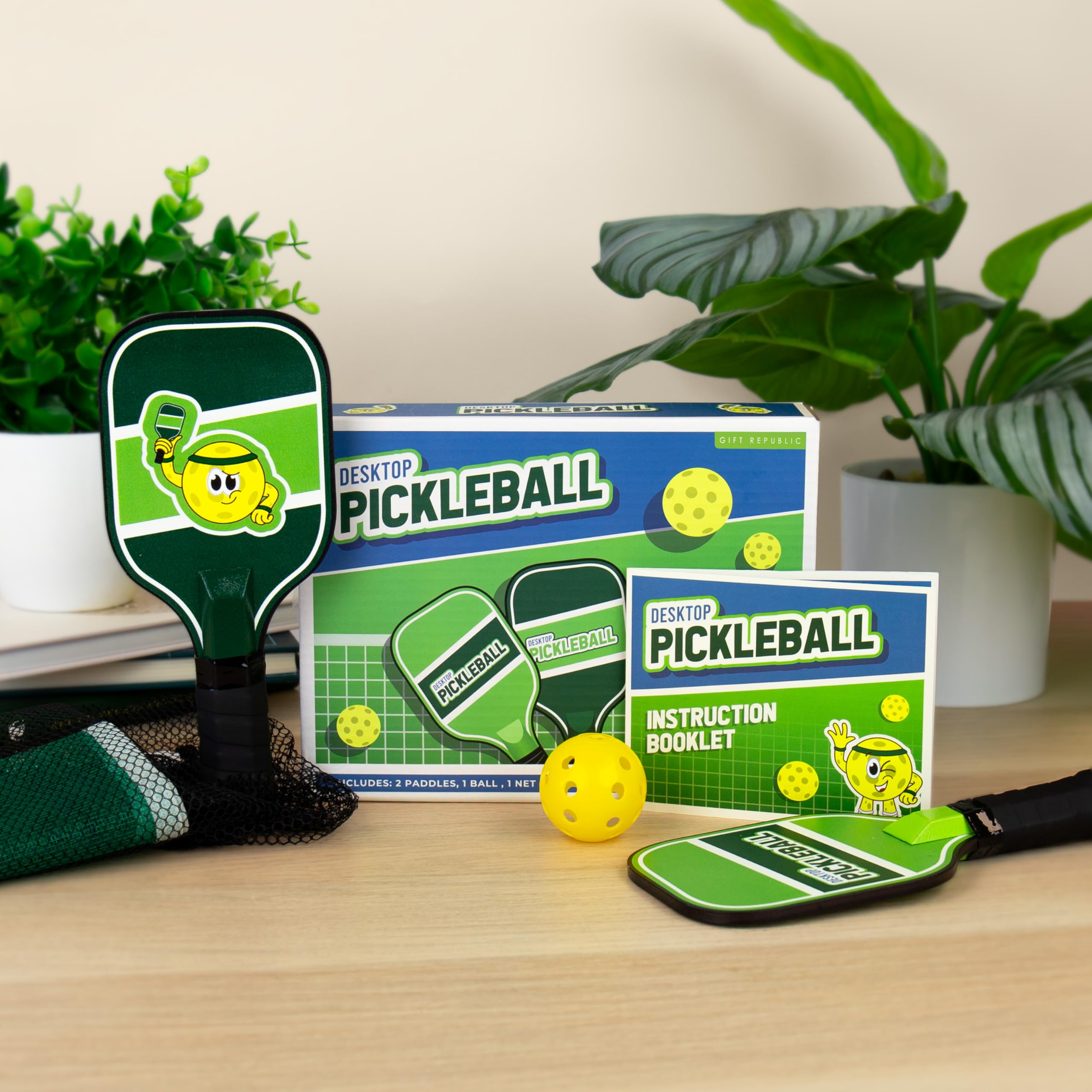 Gift Republic Desktop Pickleball Set - Complete Tabletop Game for 2 Players | Wood Material 6