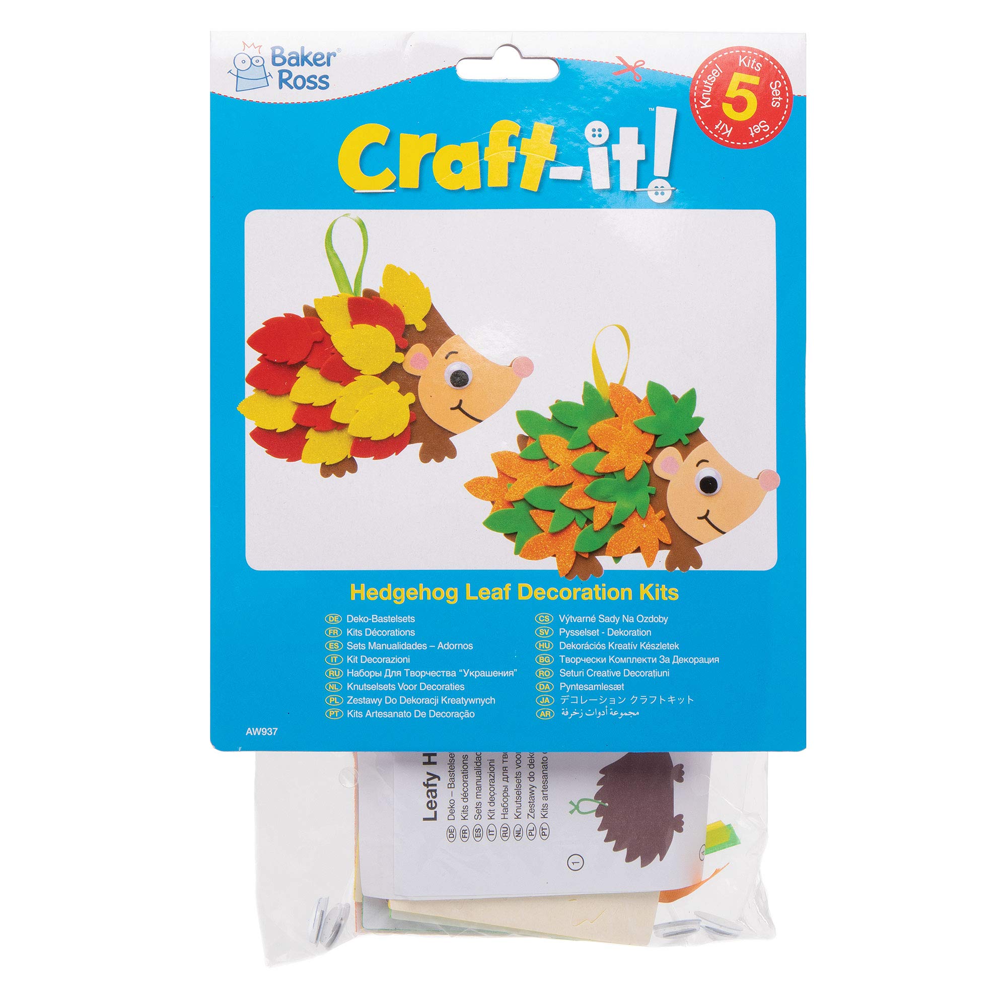 Baker Ross Leafy Hedgehog Craft Kit - Autumn and Winter Arts and Crafts Activity (AW937) 5