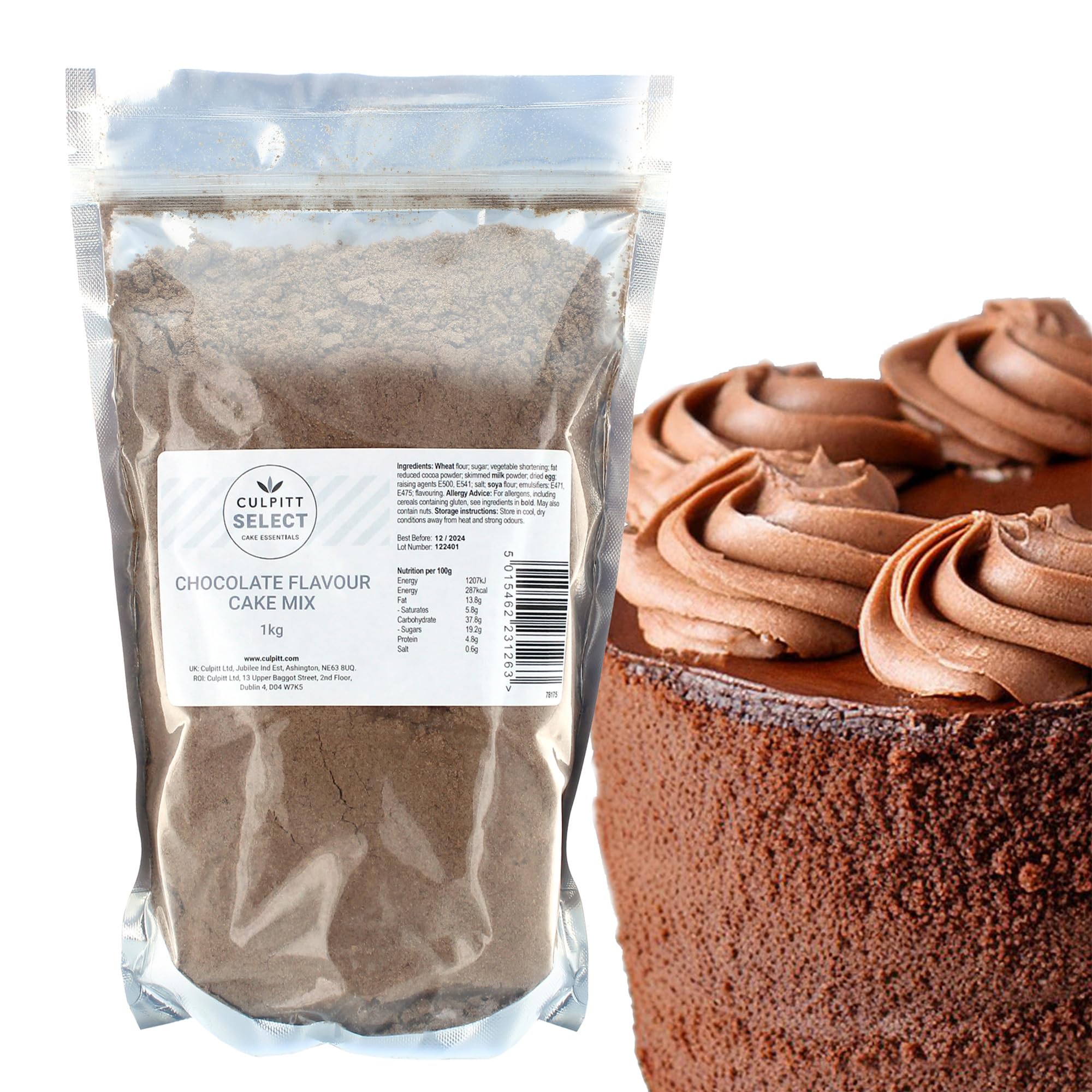 Culpitt Select - Chocolate Cake & Cupcake Mix, 1kg, Makes 2 x 8" Sponge Cakes, Just Add Water