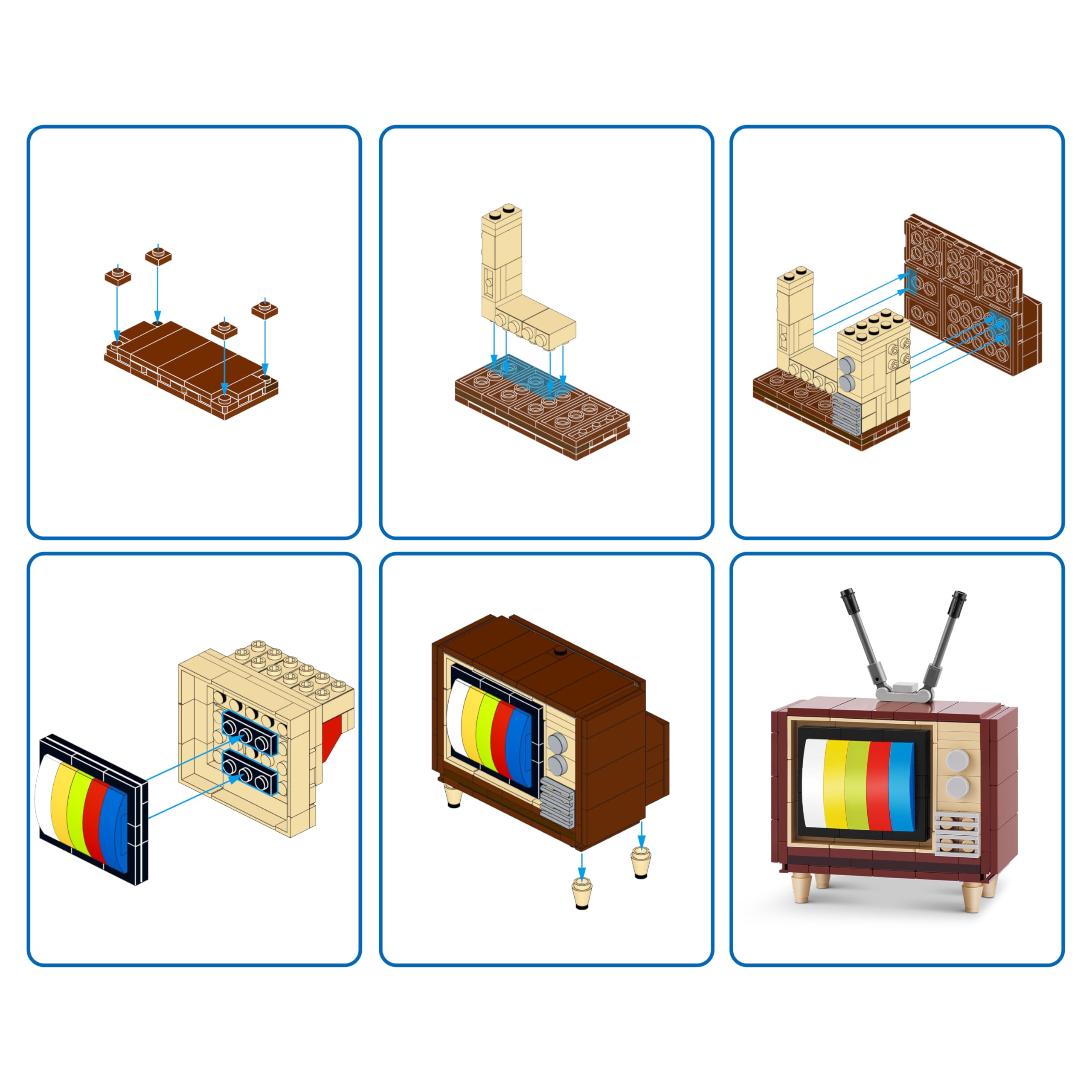 MAX Premium Retro-Bausteine ​​– Fernsehmodell 83185H, Bauset für Kinder ab 3 Jahren 7