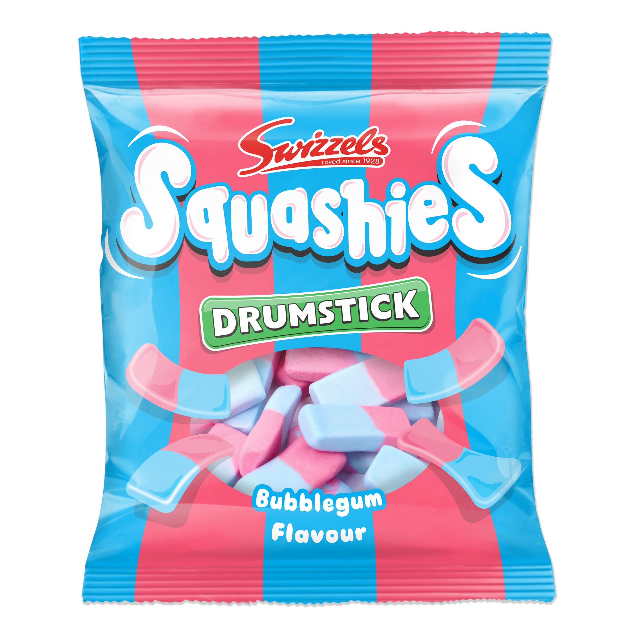 Swizzels Squashies Bubblegum Flavour Chewy Sweets - 140g Single Pack
