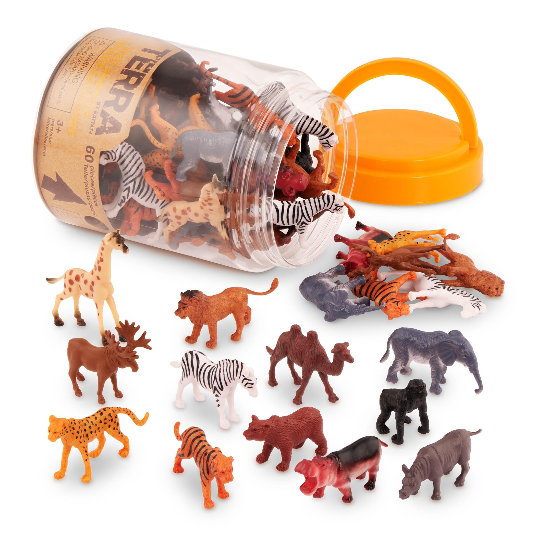 Terra by Battat Wild Animals – 60-Piece Miniature Animal Figurine Set for Kids 3+ 6