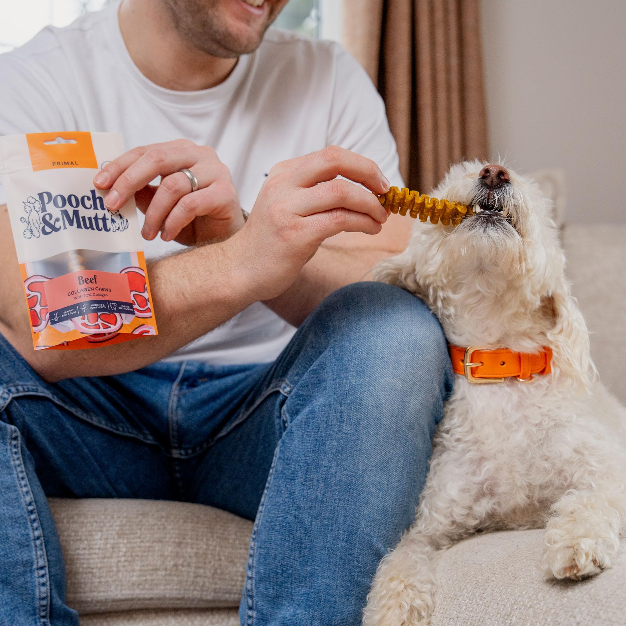 Pooch & Mutt Beef Collagen Dental Sticks for Adult Dogs | High Protein, Rawhide Alternative | 45g Pack