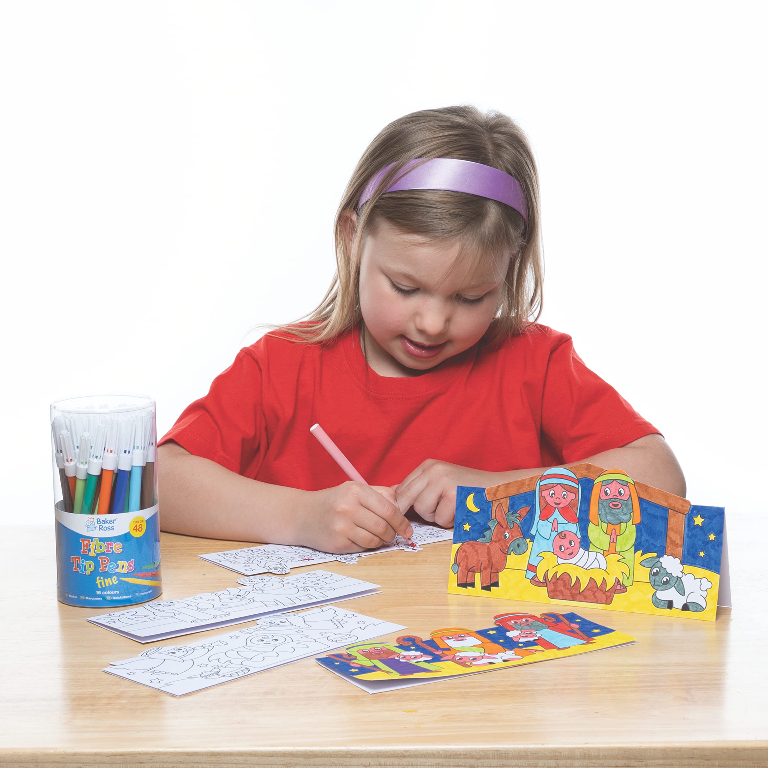 Baker Ross FC270 Nativity Colour In Pop Up Cards - Pack of 10 Christmas Craft Kit 5