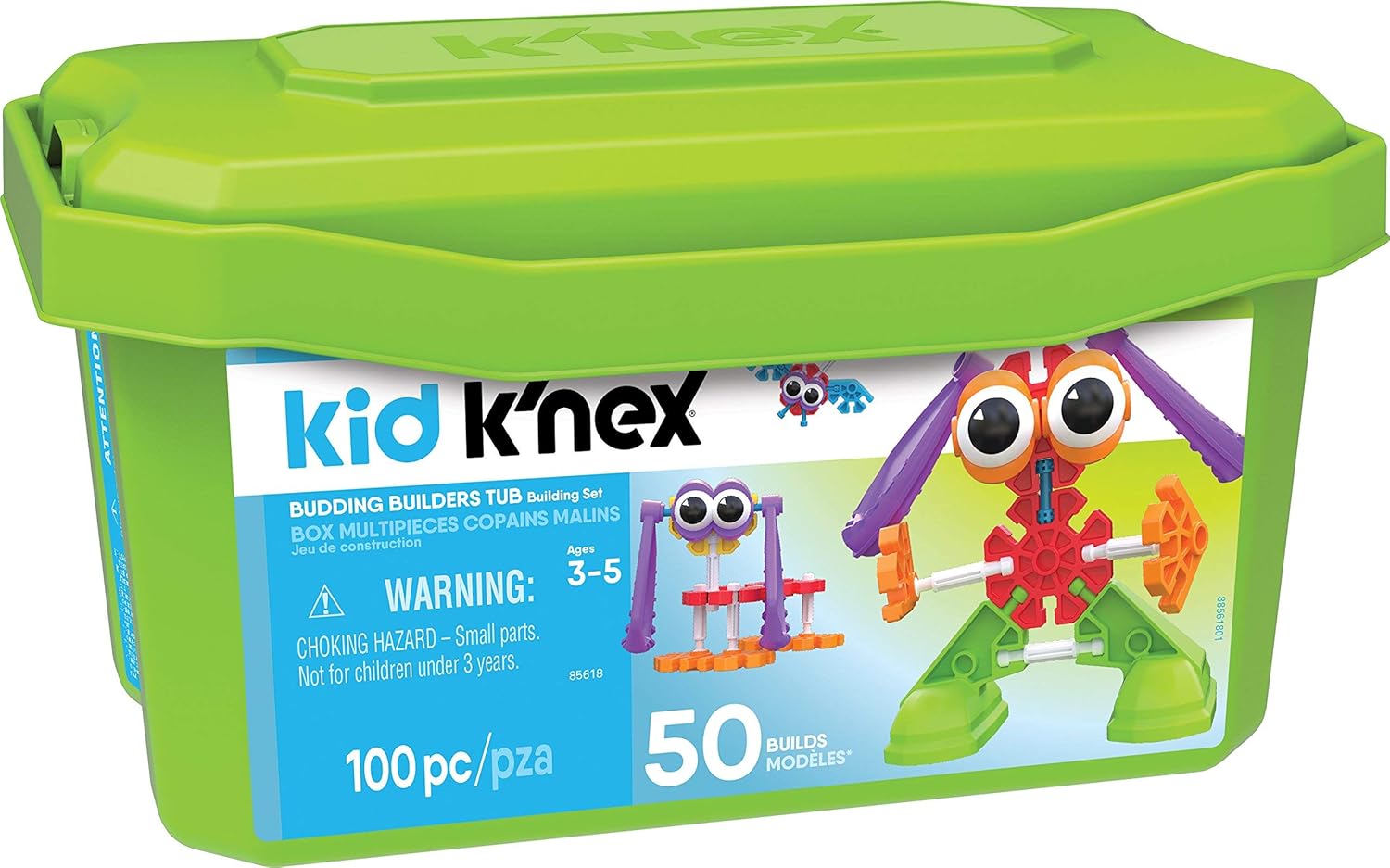 Kid K'NEX 50 Build Budding Builders Set - Educational Building Toys for Kids 3+