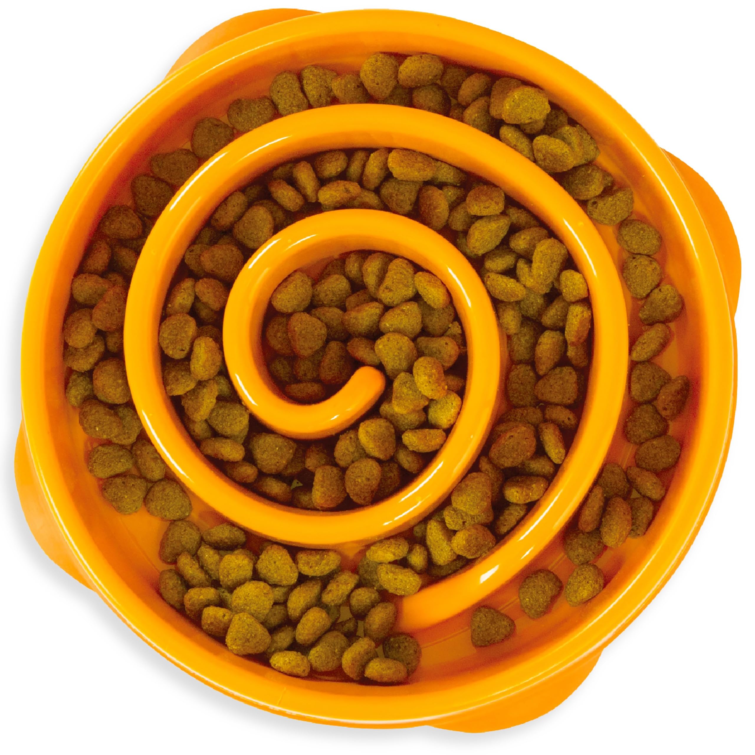 Outward Hound Fun Feeder Slow Bowl - Medium Size, Orange, Slows Eating Up To 10X