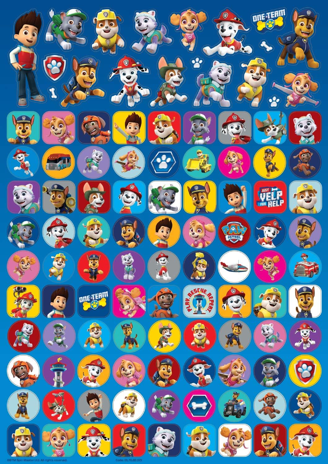 Paper Projects Paw Patrol Mega Sticker Pack - Reusable Glossy & Foiled Stickers (150 Total) 6