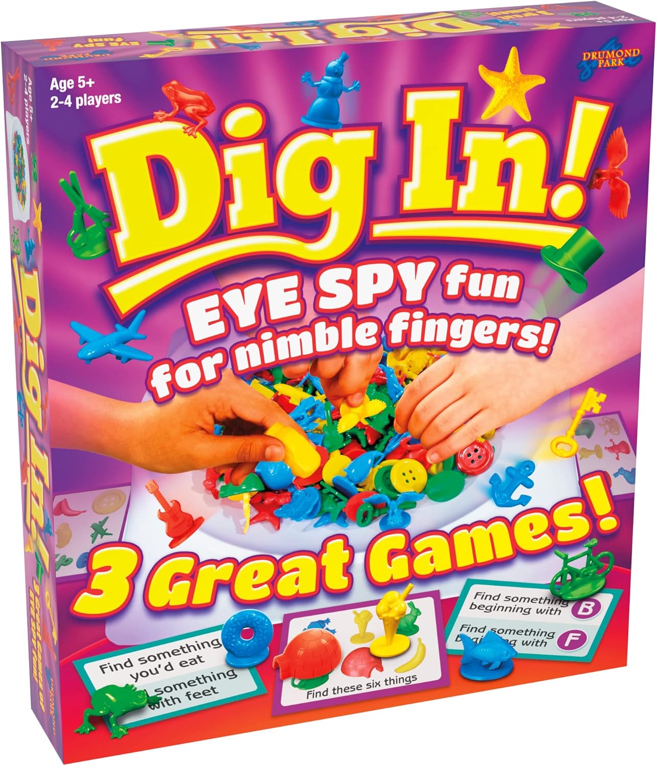 Drumond Park Dig In 3-in-1 Family Board Game for 2-4 Players