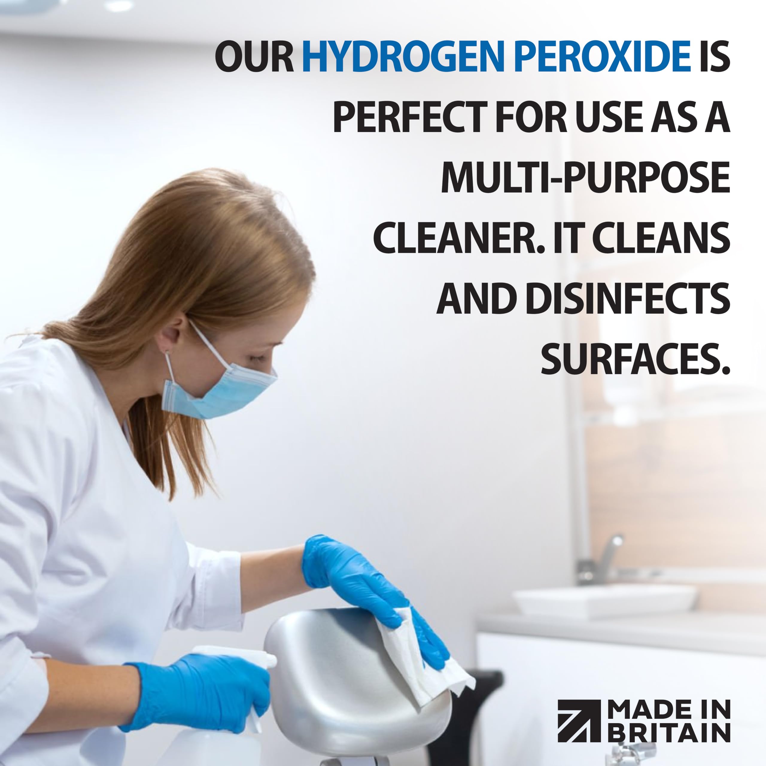 ChemLab Hydrogen Peroxide 6% Solution - Multi-Purpose Disinfectant Cleaner | 500ml Liquid