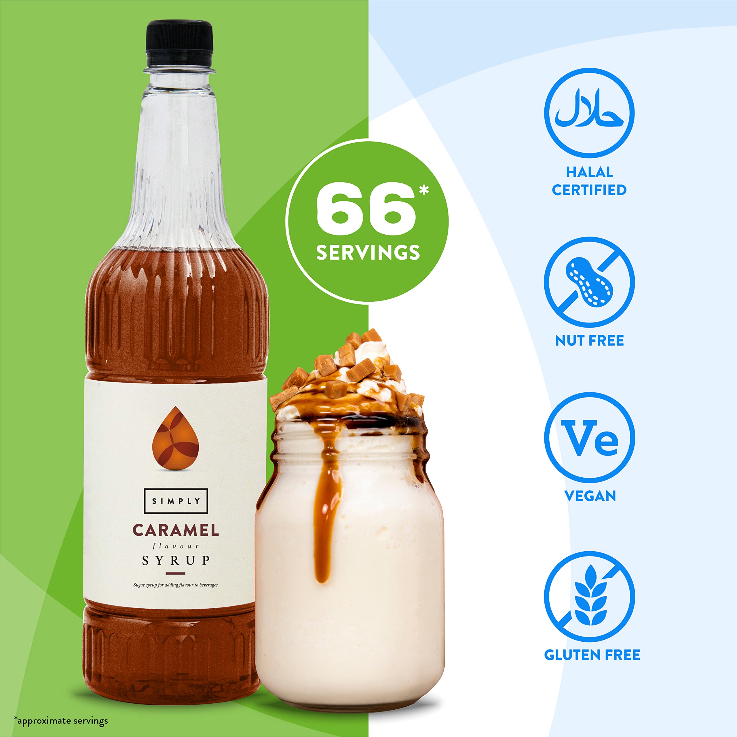 Simply - Karamellsirup vegan &amp; nussfrei für Kaffee, Cocktails &amp; Backen (1 Liter) 3