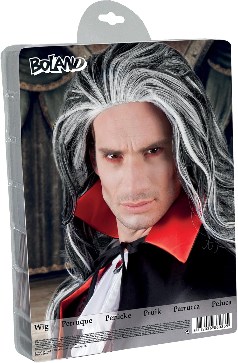 Boland Angry Louis 86083 Long Black and White Synthetic Wig