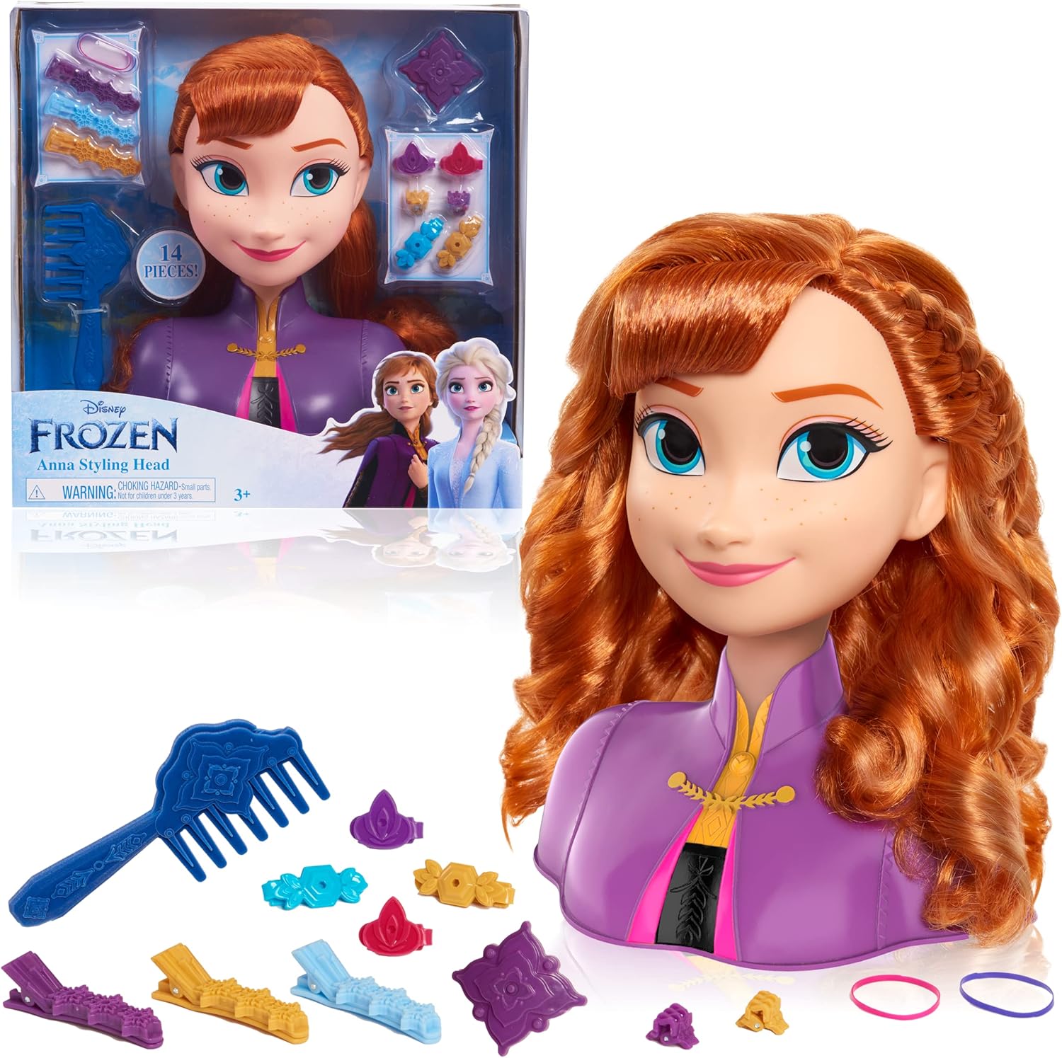 Disney Frozen 2 Anna Styling Head Set, 14-Piece