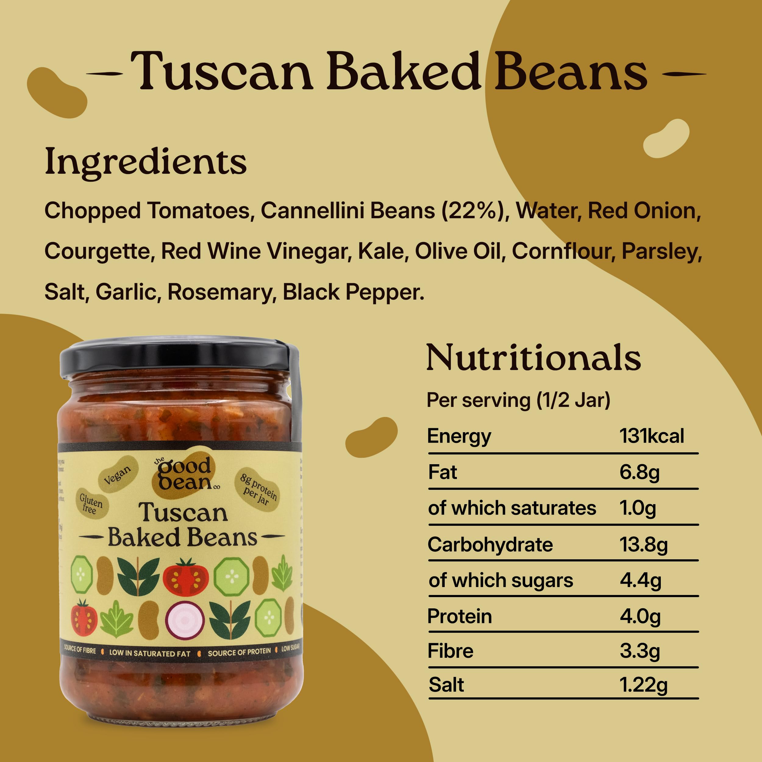 The Good Bean Co - Tuscan Baked Beans Cannellini Beans in Tomato Sauce 350g 5