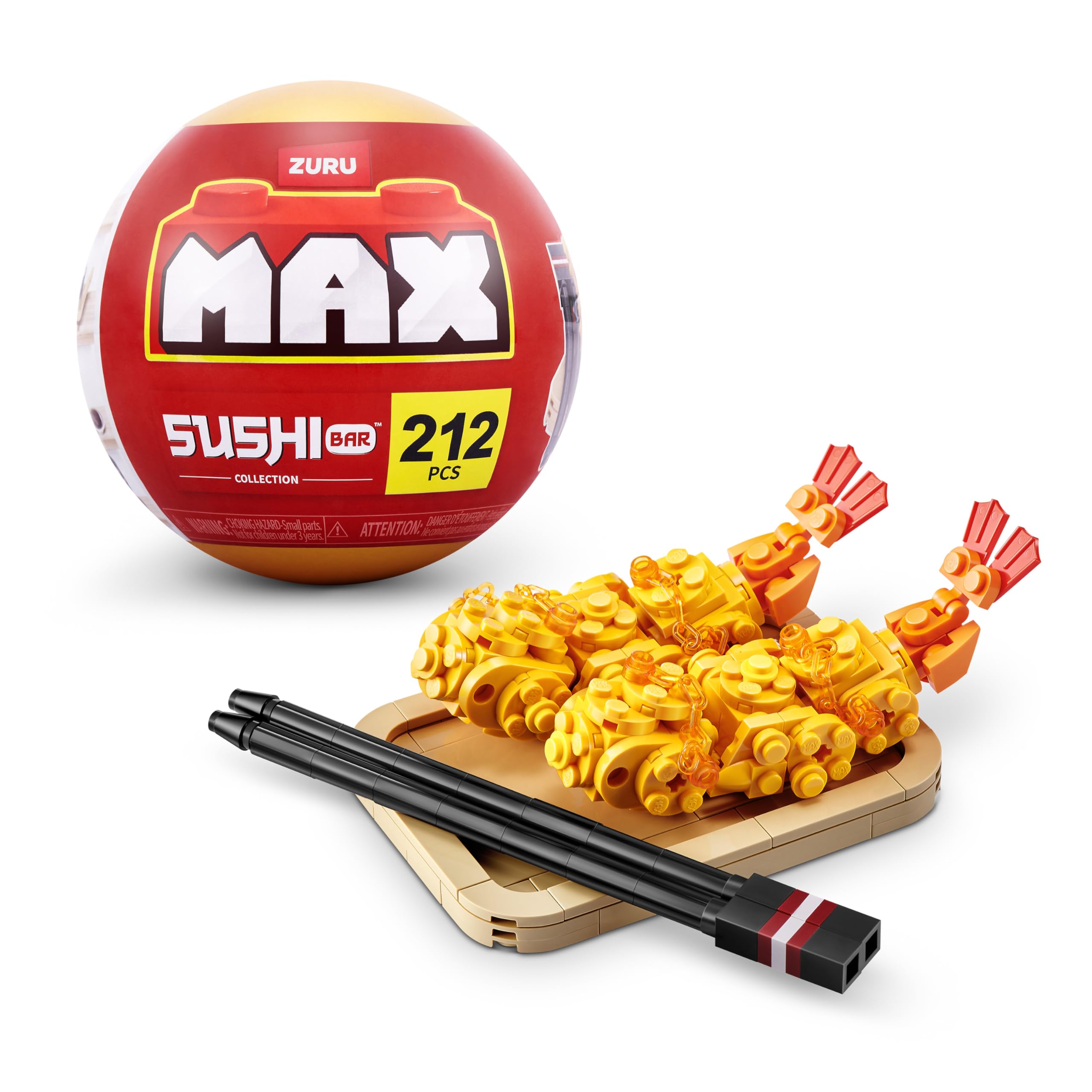 Max Build More Premium Sushi Bar Collection (Tempura) - 212-Piece Building Set for Ages 8+