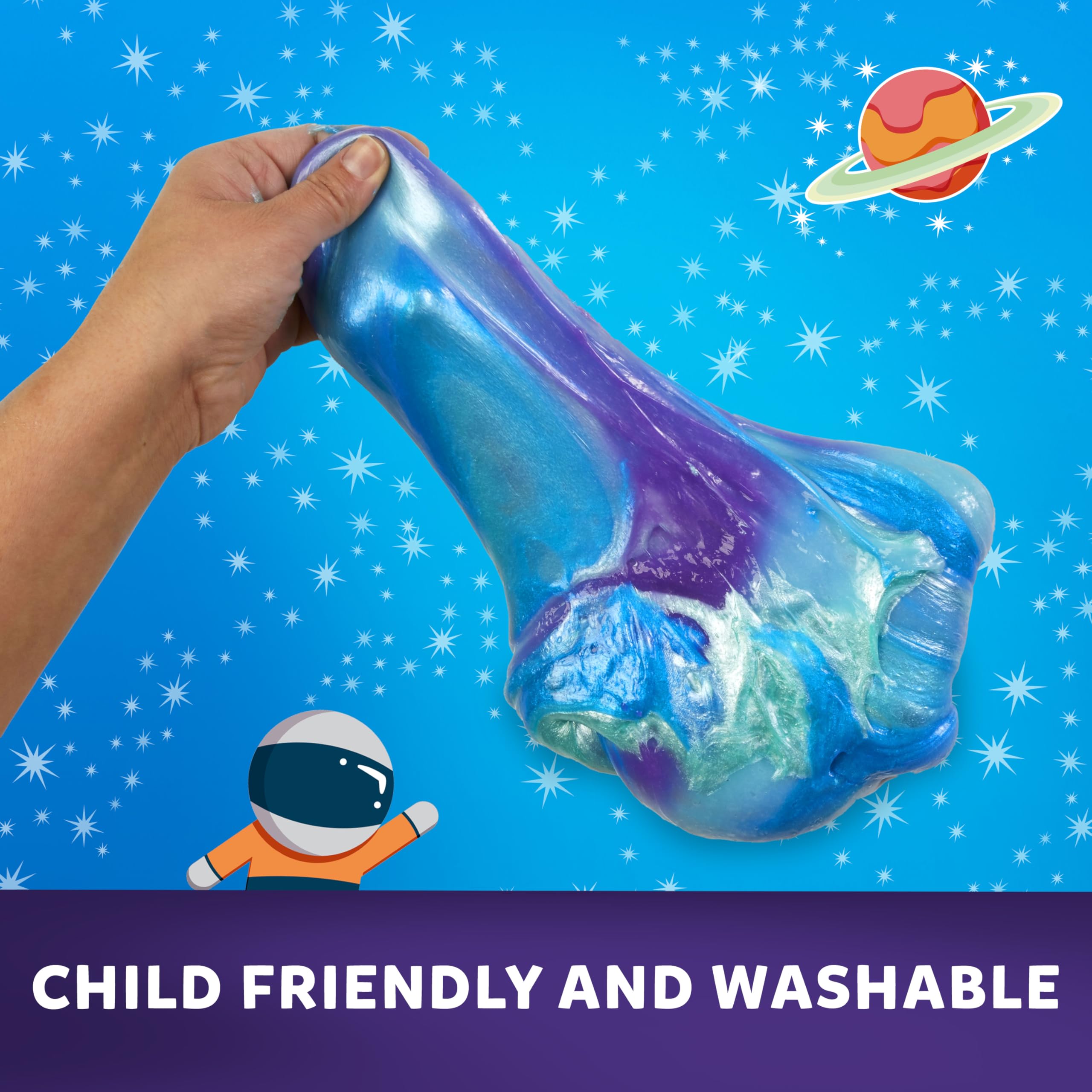 Elmer's Cosmic Shimmer Slime Kit – Metallicblauer und violetter Kleber mit magischem Flüssigaktivator 6