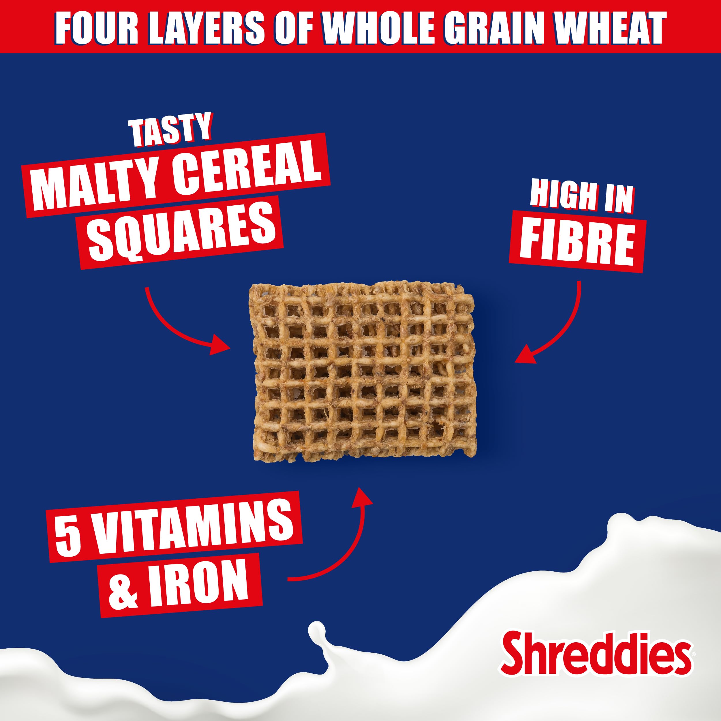 Nestlé Shreddies Original Cereal 1.1kg - High Fibre Whole Grain Breakfast Cereal