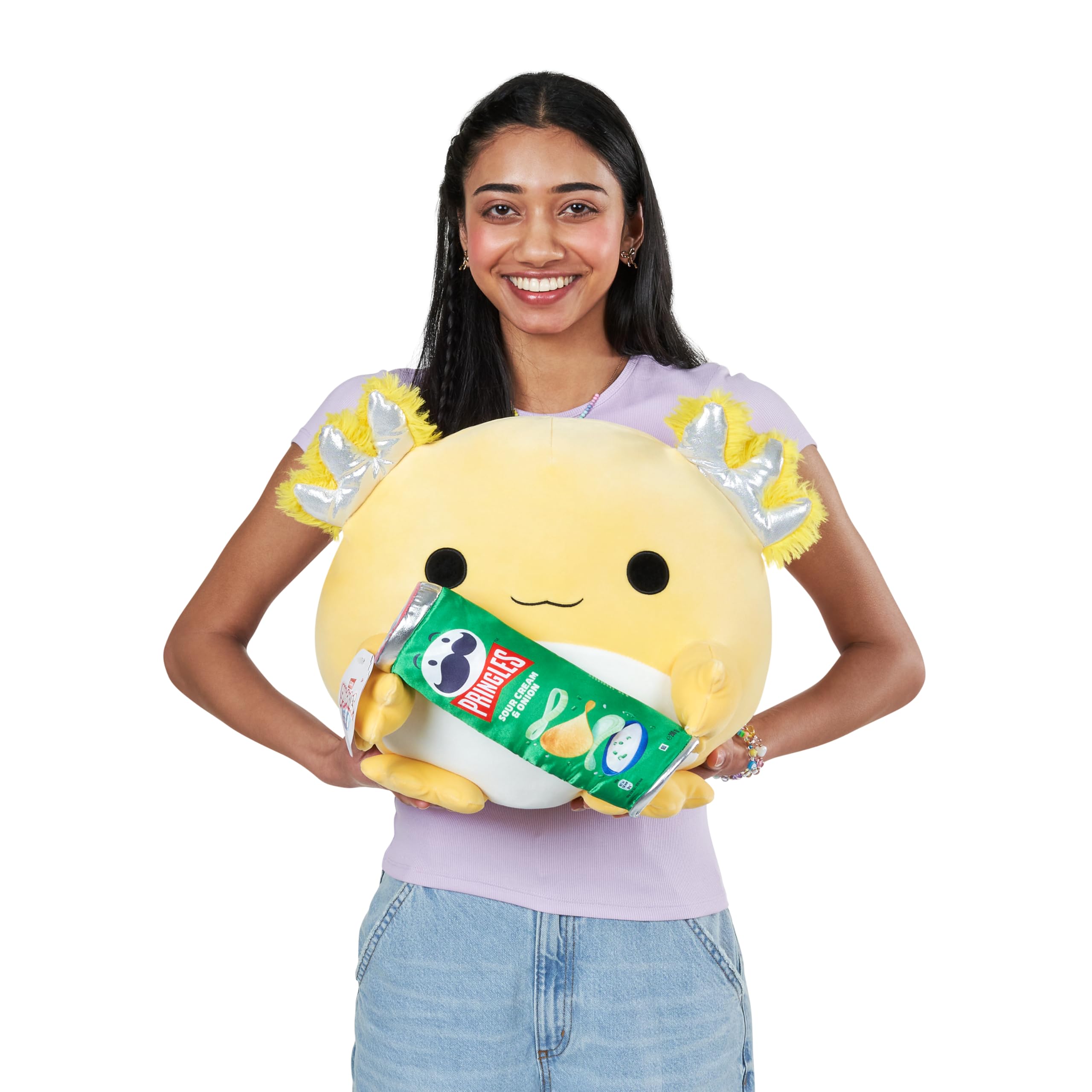Snackles Series 2 Wave 2 Axolotl - 35 cm Super Soft Plush with Pringles Sour Cream & Onion Snack Accessory 4