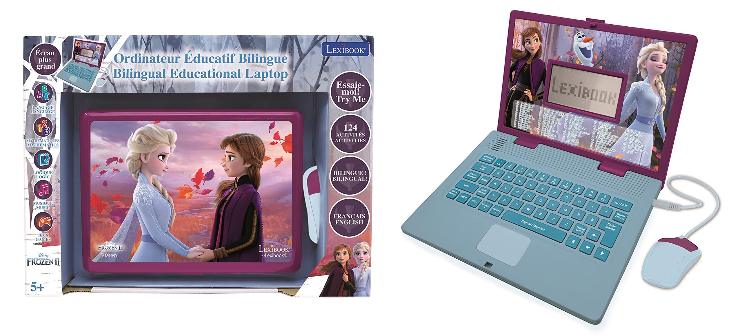 Lexibook Frozen Educational Bilingual Laptop - 124 Activities for Learning French & English, Ages 3+ 7