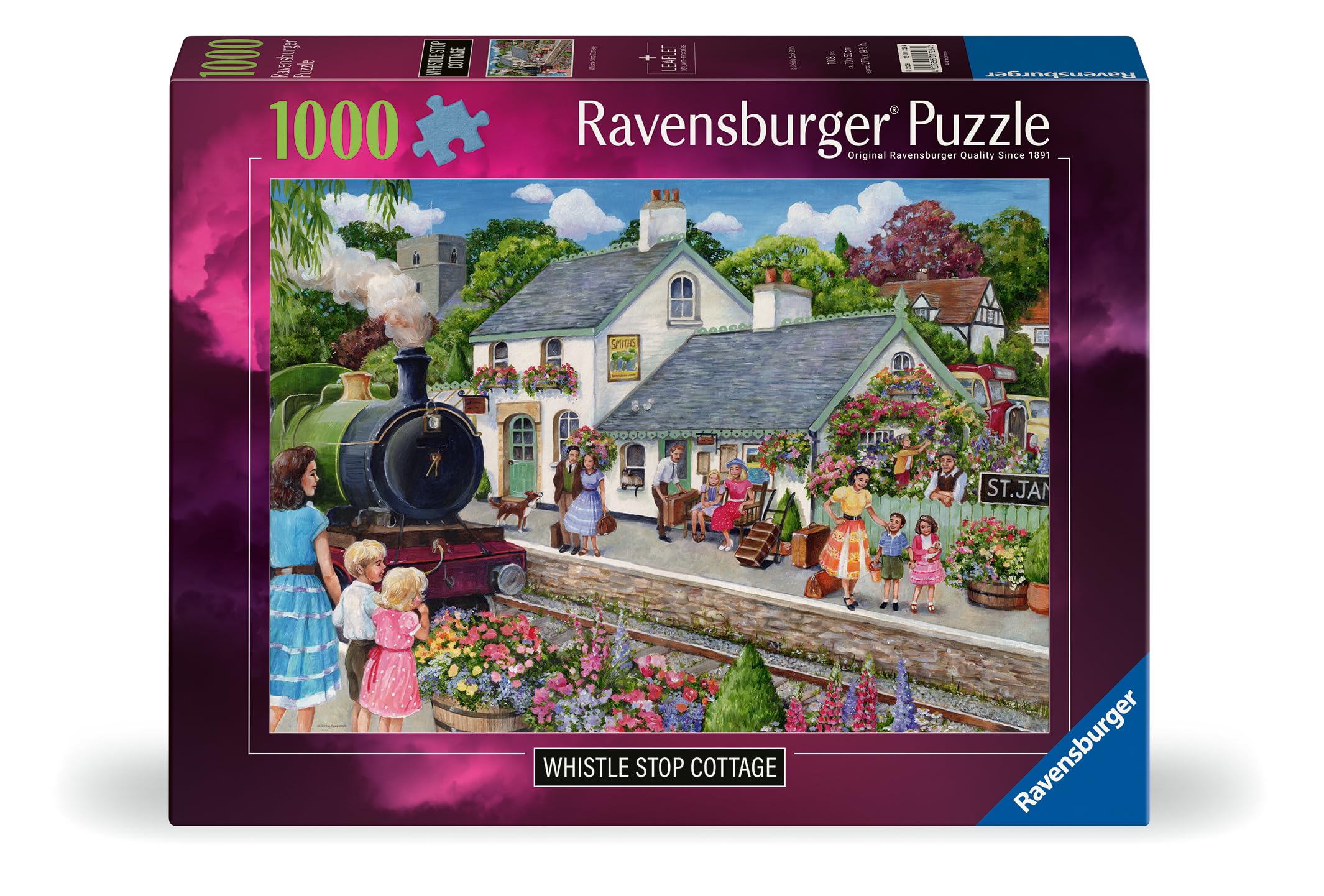 Ravensburger Whistle Stop Cottage 1000 Piece Jigsaw Puzzle - FSC Certified Cardboard