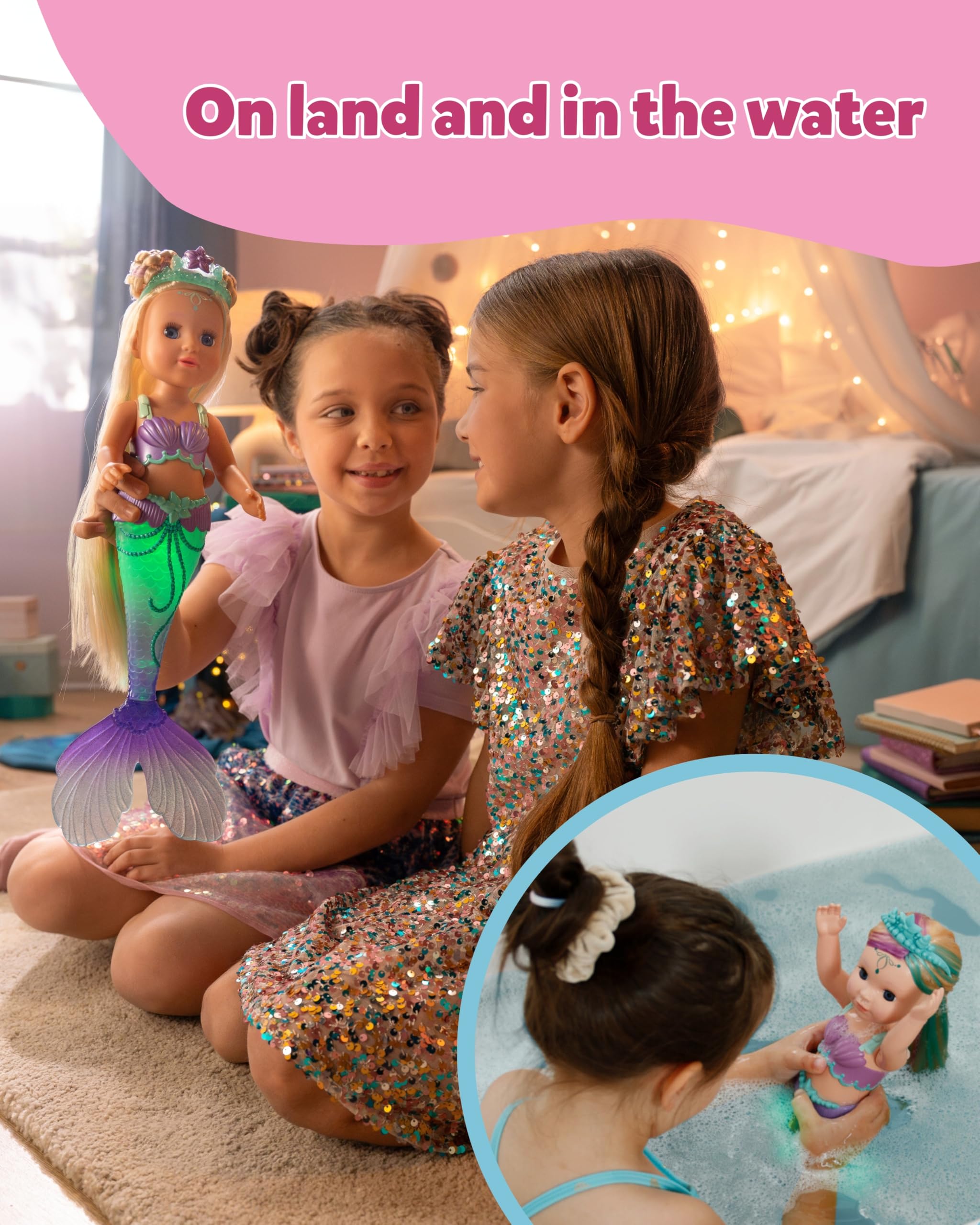 BABY born Mermaid - 43cm Colour-Changing Tail Doll with Sparkly Tiara 6