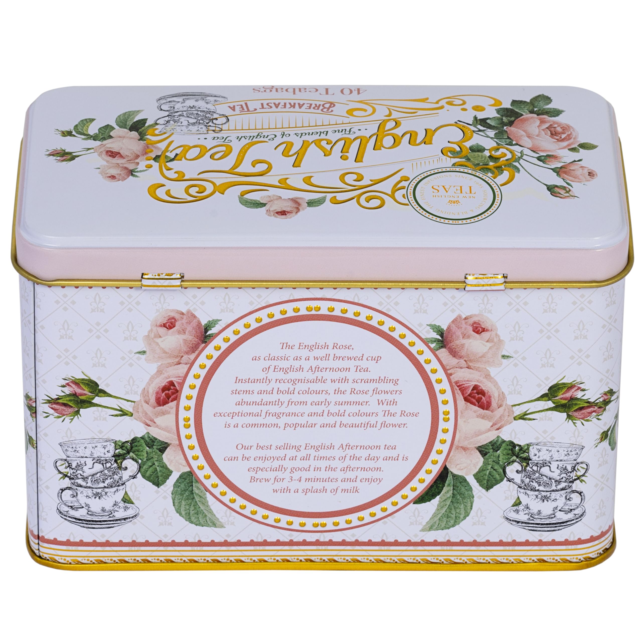 New English Teas - English Rose Tea Tin with 40 English Breakfast Teabags 6