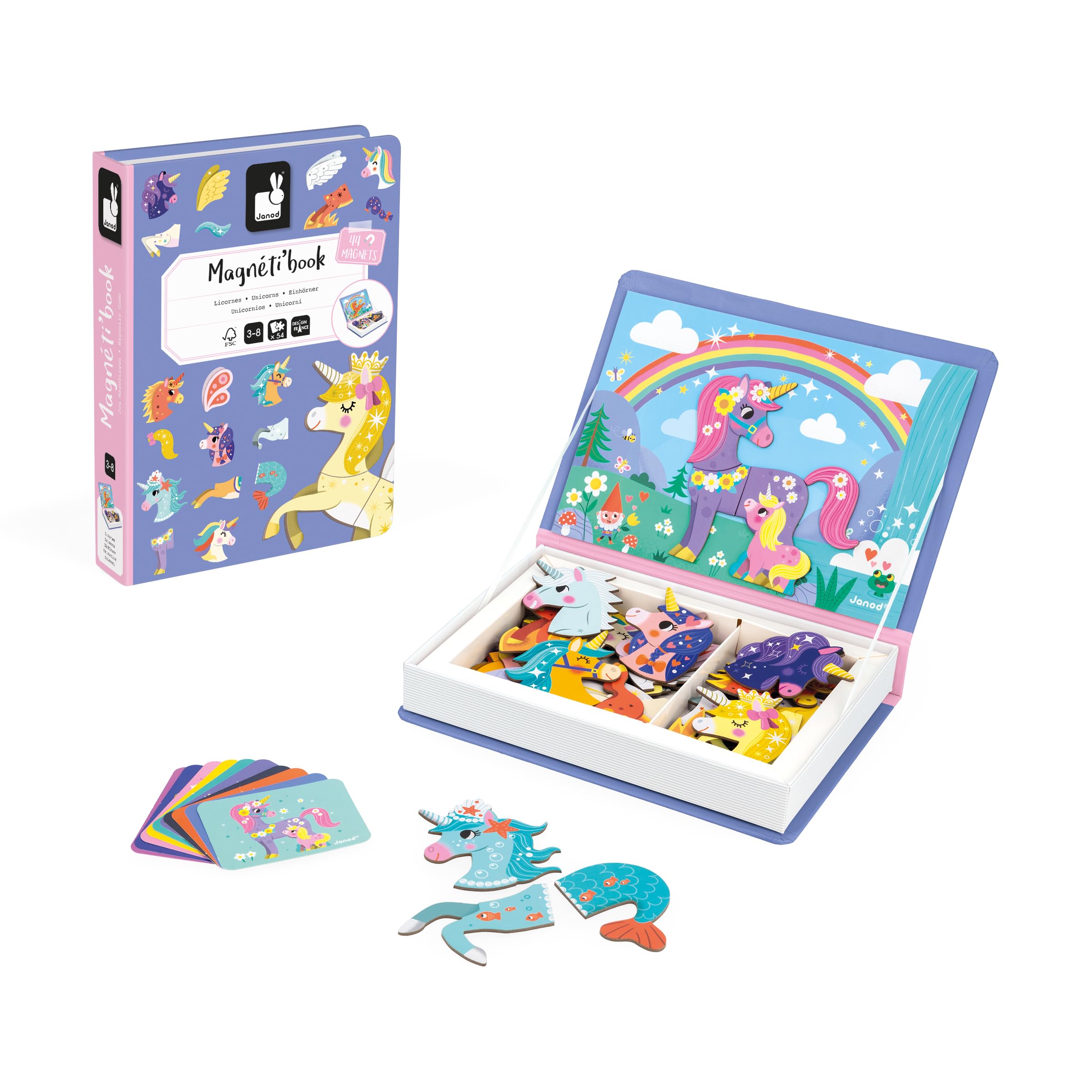 Janod Magnéti'Book Unicorns - 44-Magnet Educational Game for Ages 3+ 8
