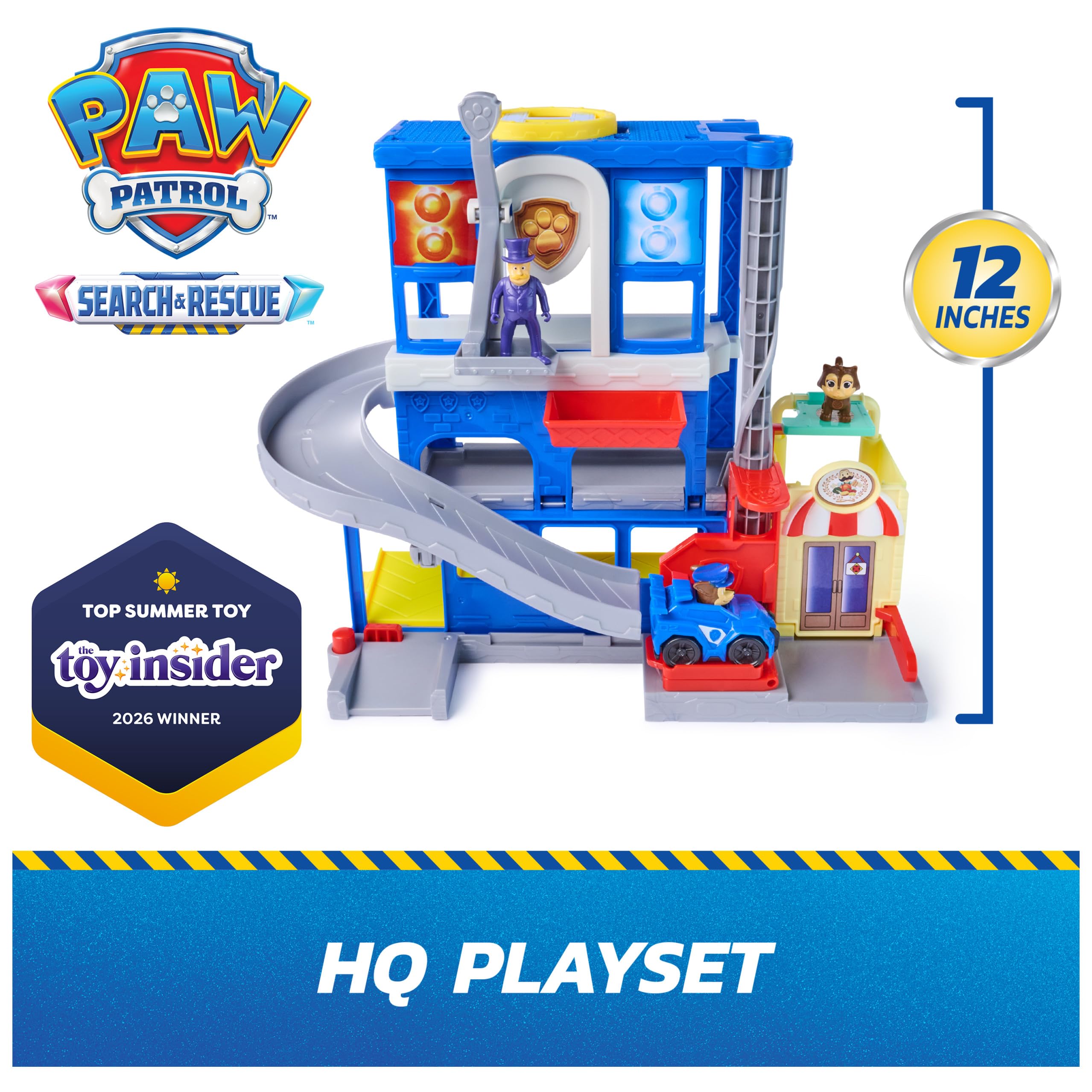 Paw Patrol Pup Squad Search & Rescue HQ Playset with Chase Pup Squad Racer | 30.4 cm Tall