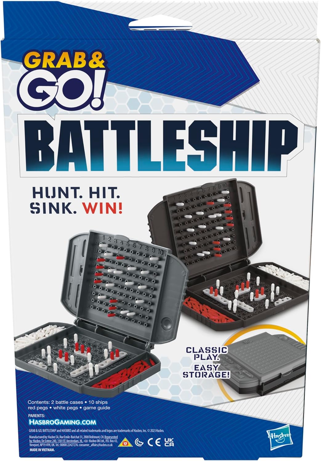 Hasbro Gaming Battleship Grab and Go Game, tragbares Strategie-Brettspiel für 2 Spieler 5