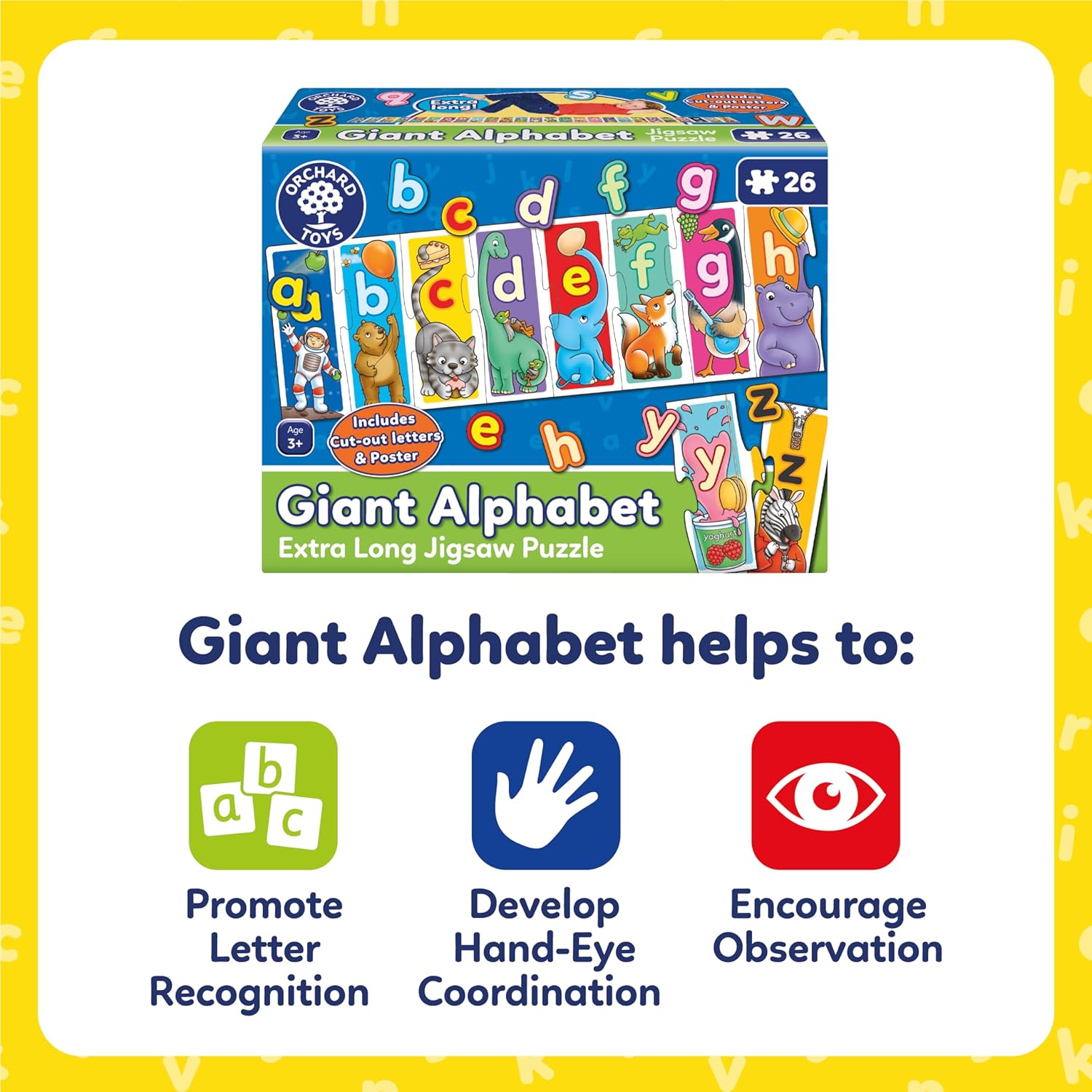 Orchard Toys Giant Alphabet Puzzle - Educational Jigsaw for Kids Aged 3+ 5