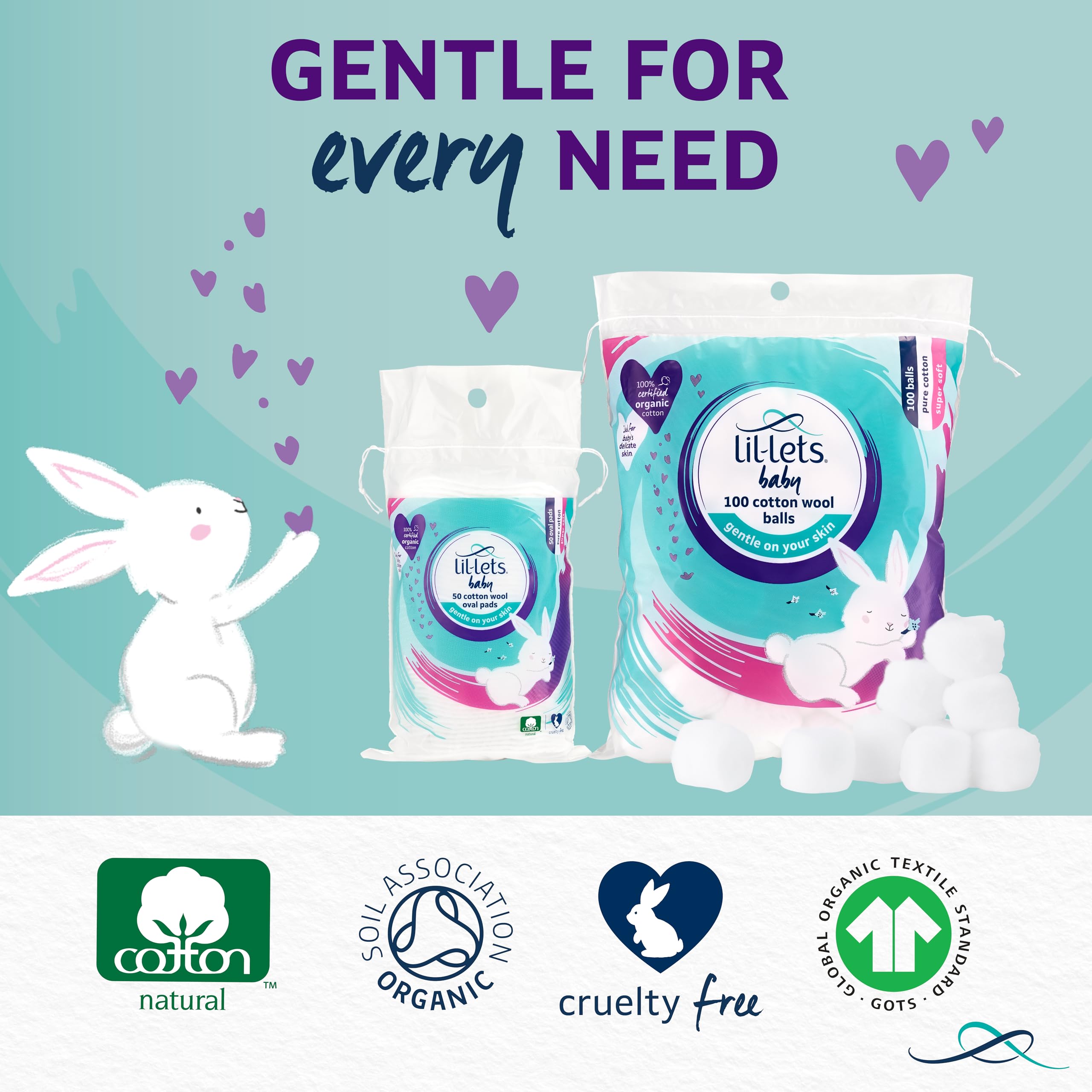 Lil-Lets Baby Cotton Wool Balls (100 Count) - 100% Pure Organic Cotton, GOTS Certified 4