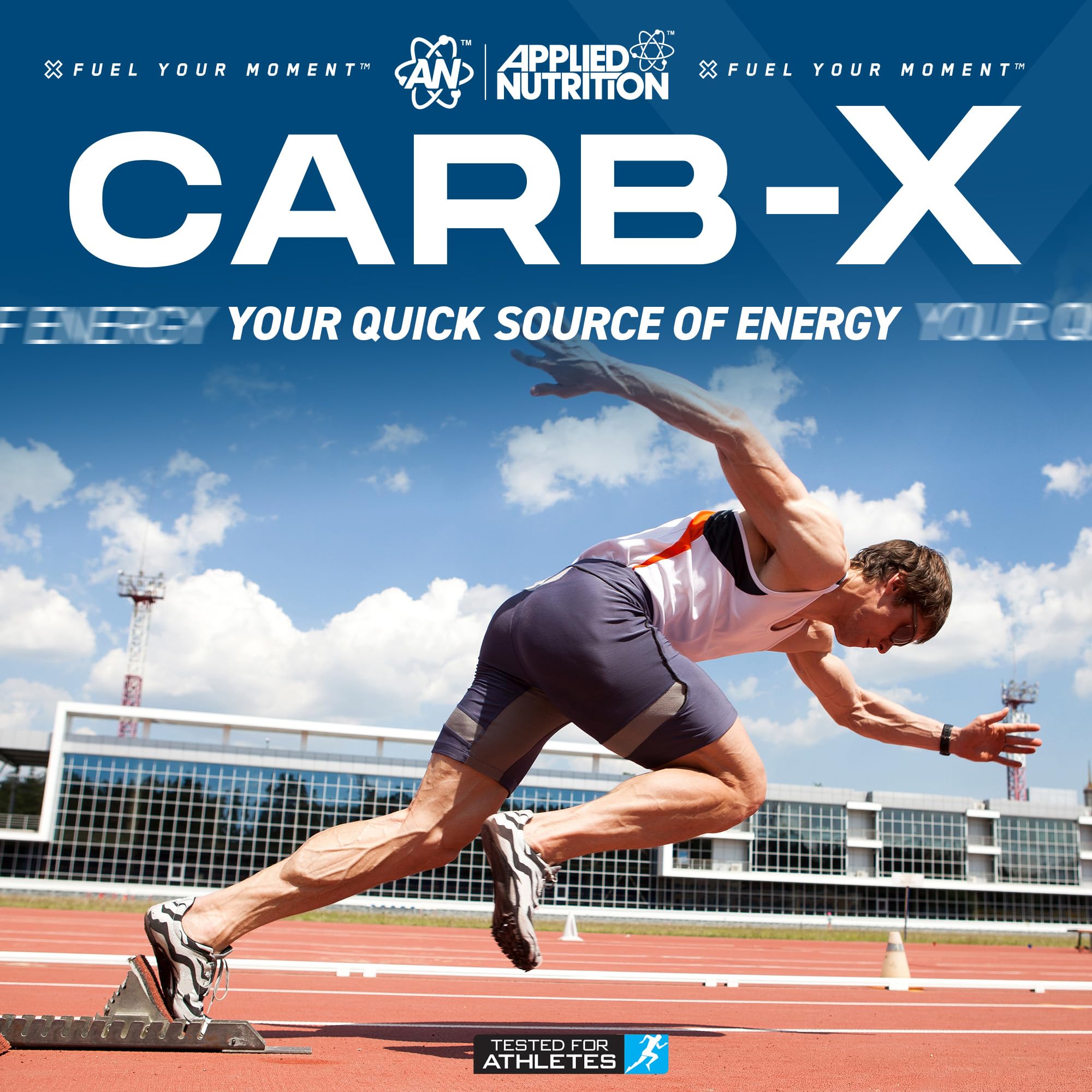 Applied Nutrition Carb X Highly Branched Cyclic Dextrin Carbohydrates Powder | 1200g Tub | Vegan, Gluten-Free