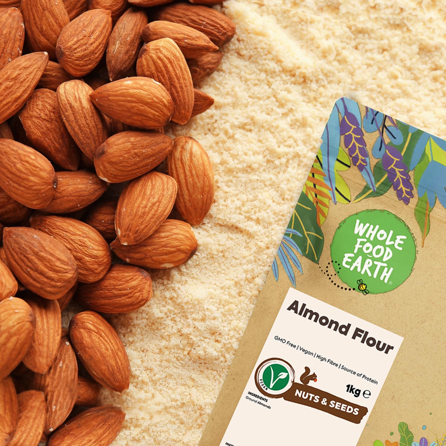 Wholefood Earth Almond Flour 500g | GMO-Free | High Fibre | Vegan | Recyclable Packaging 5