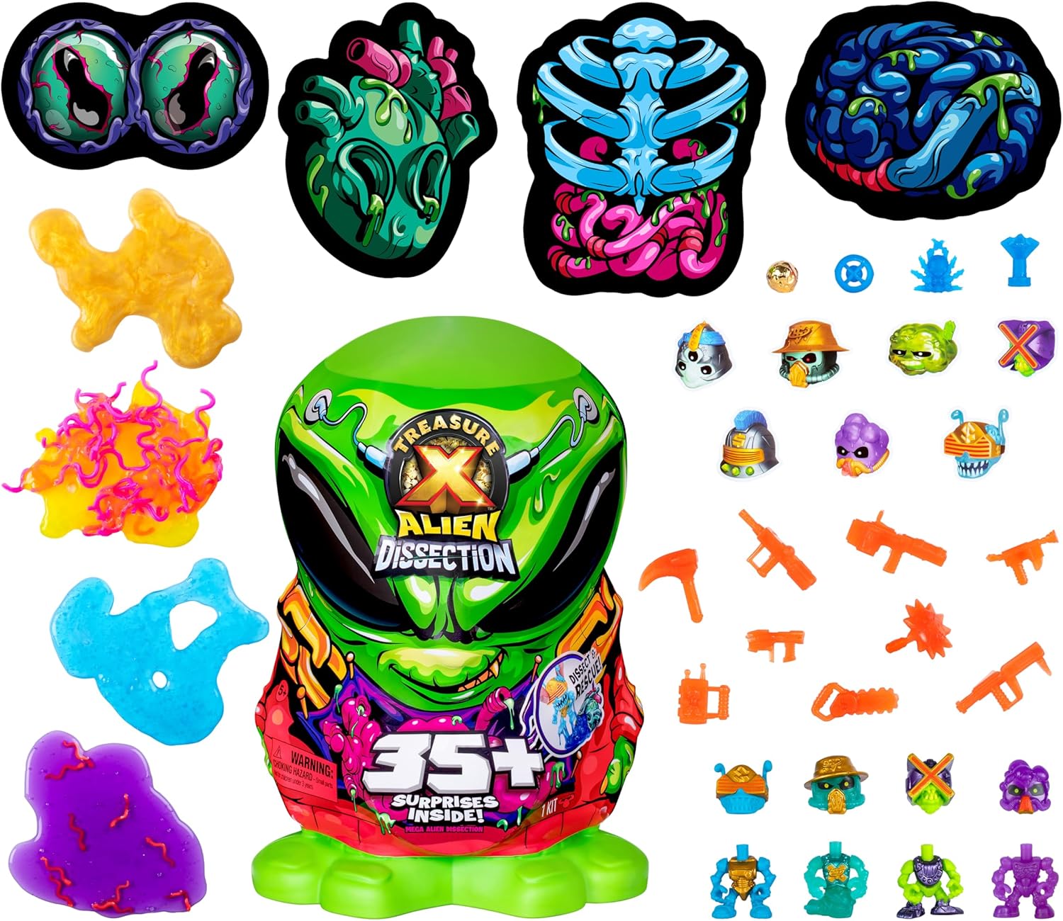 Treasure X Mega Alien Dissection - 12" Alien Playset with 35+ Surprises, Ages 5+ 6