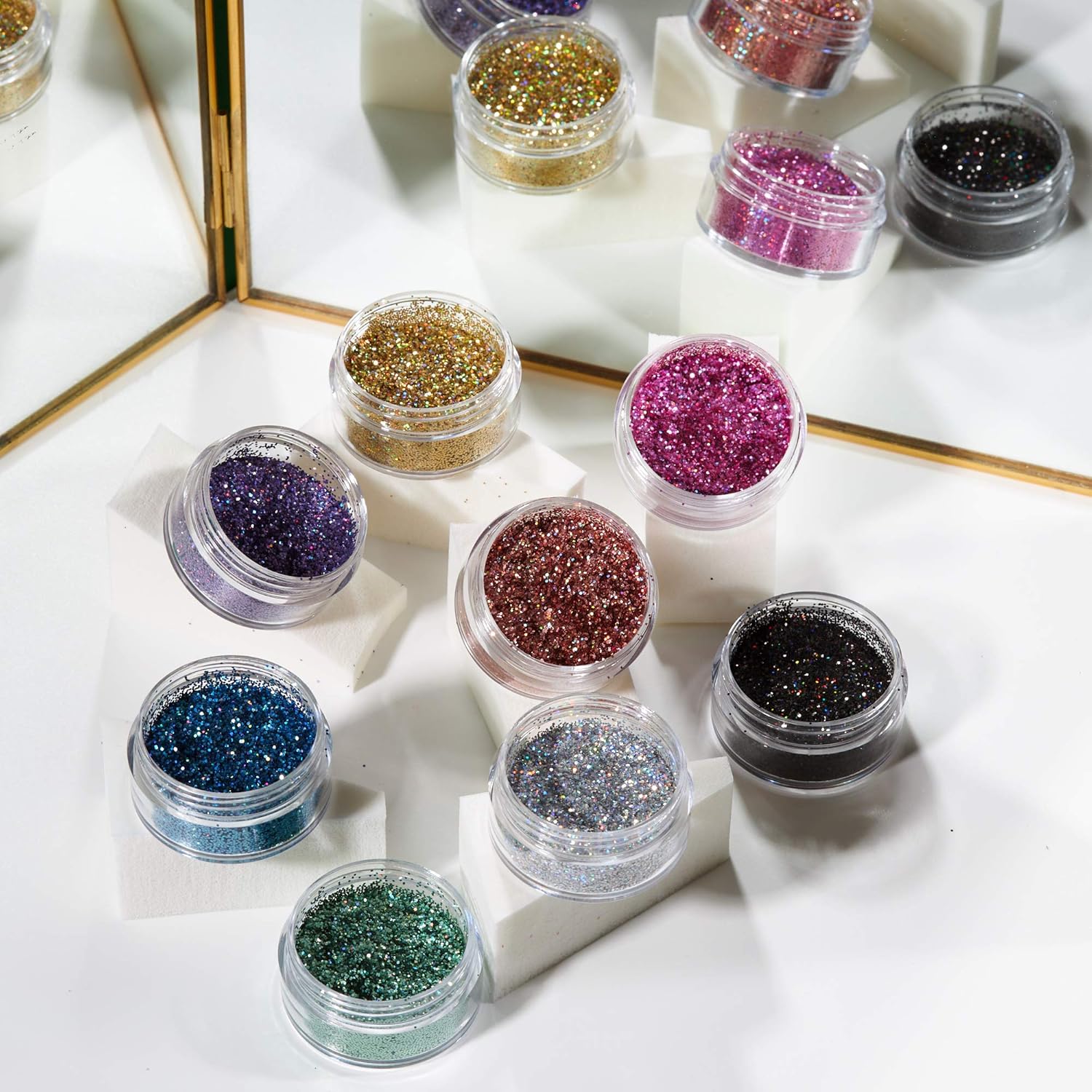 Moon Glitter - Holographic Glitter Shaker (5g) - Pink Cosmetic Grade Loose Glitter for Face, Body, Hair, Nails 4
