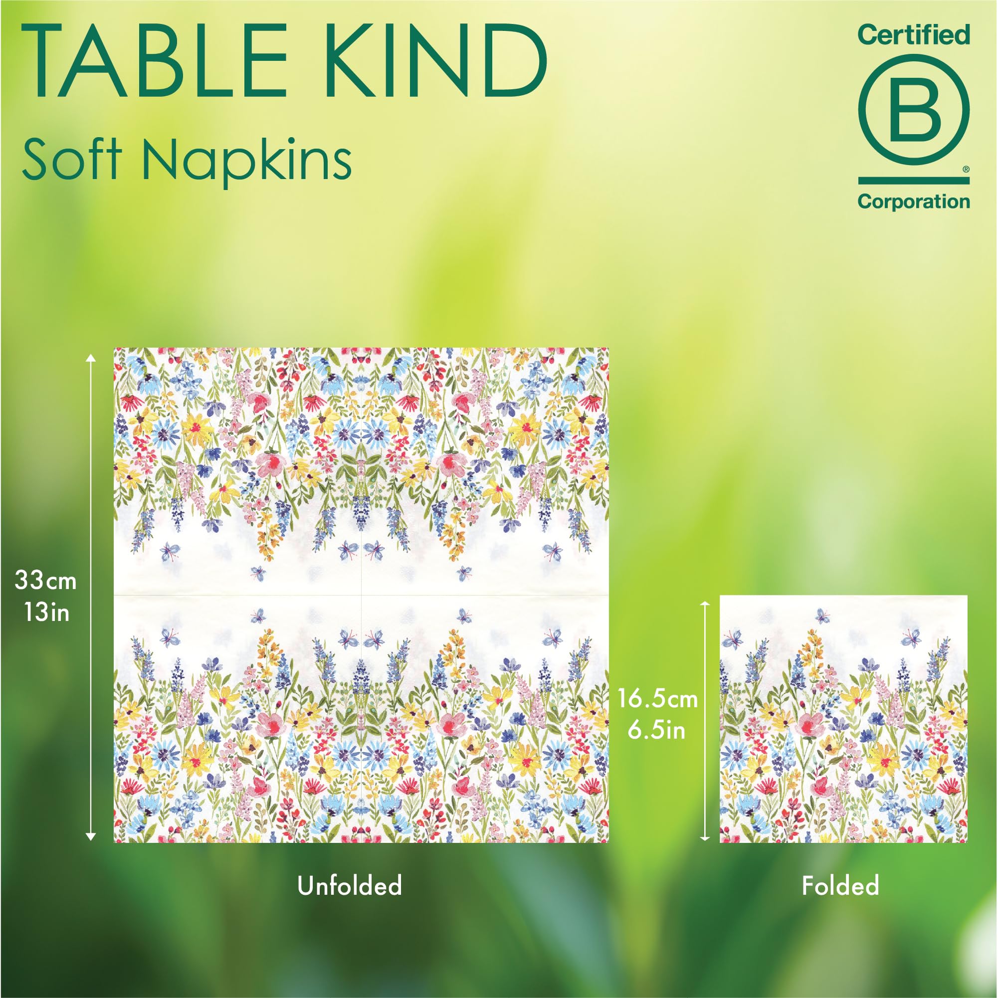 Talking Tables Floral Meadow 2-Ply Recycled Paper Napkins 100-Pack 5