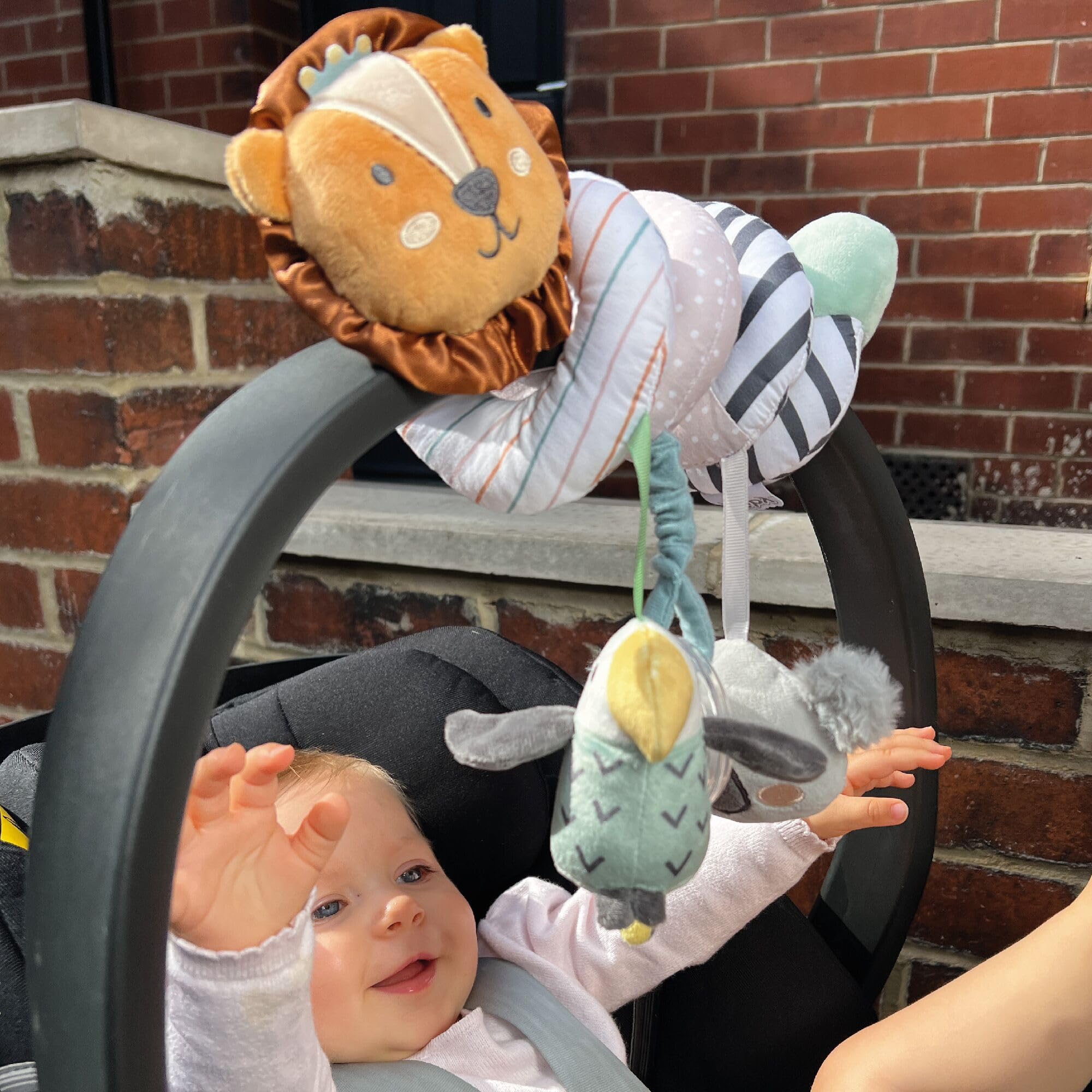 Nuby Animal Adventures Activity Spiral – sensorisches Kinderwagenspielzeug für Babys von 0–3 Jahren 3