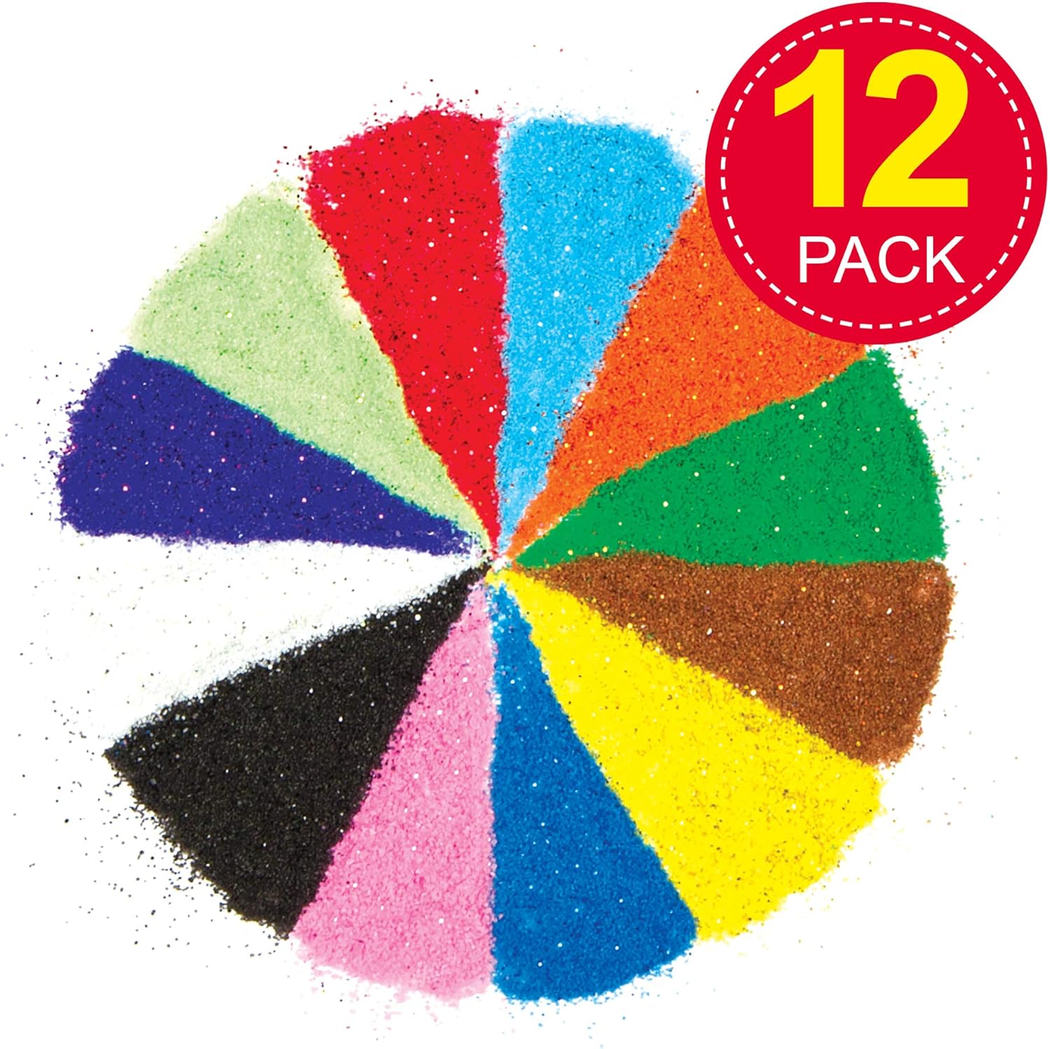 Baker Ross Mini Bags of Glitter Sand (Pack of 12) for Kids Arts and Crafts 3